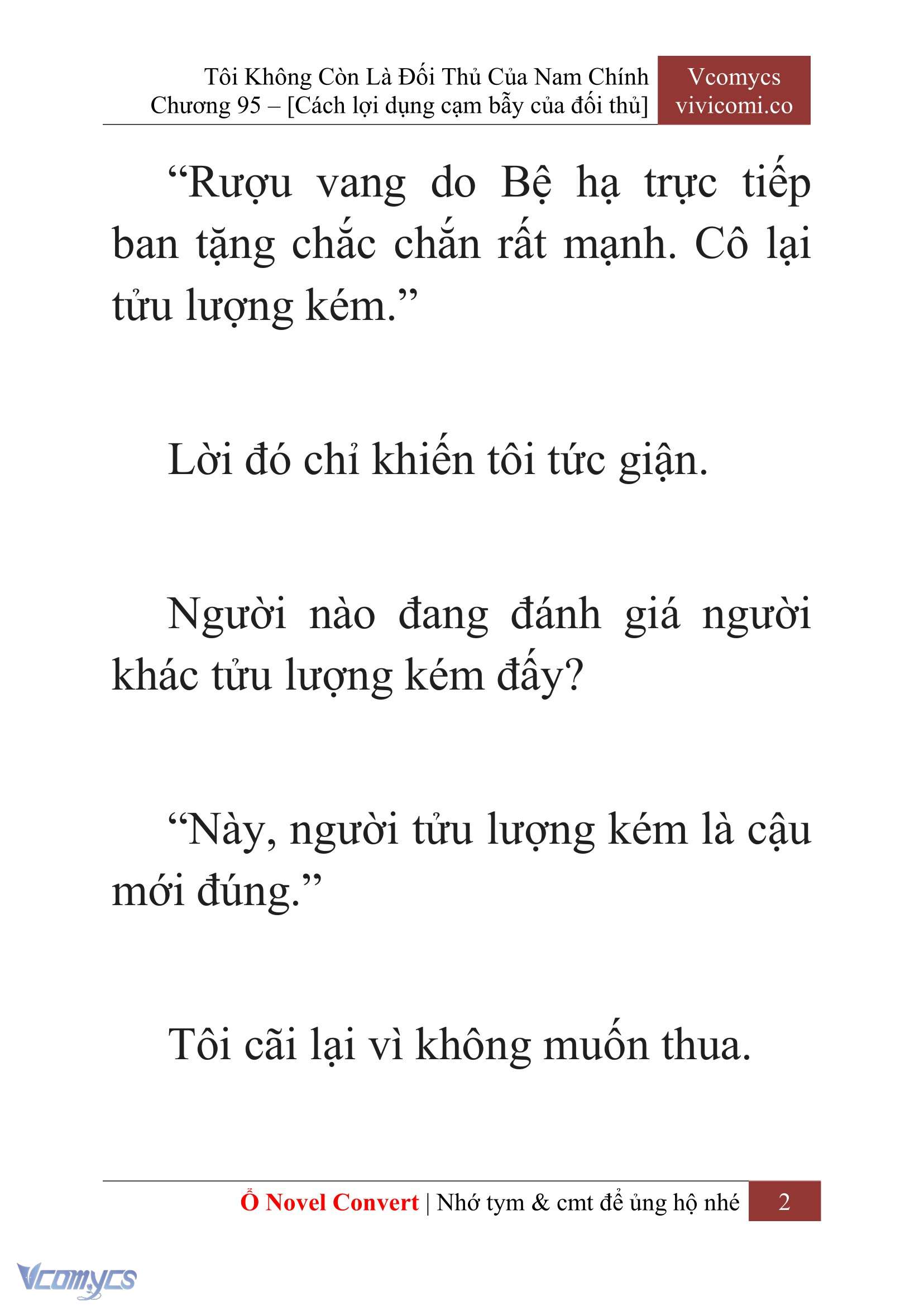 [Novel] Tôi Không Còn Là Đối Thủ Của Nam Chính Chap 95 - Trang 2