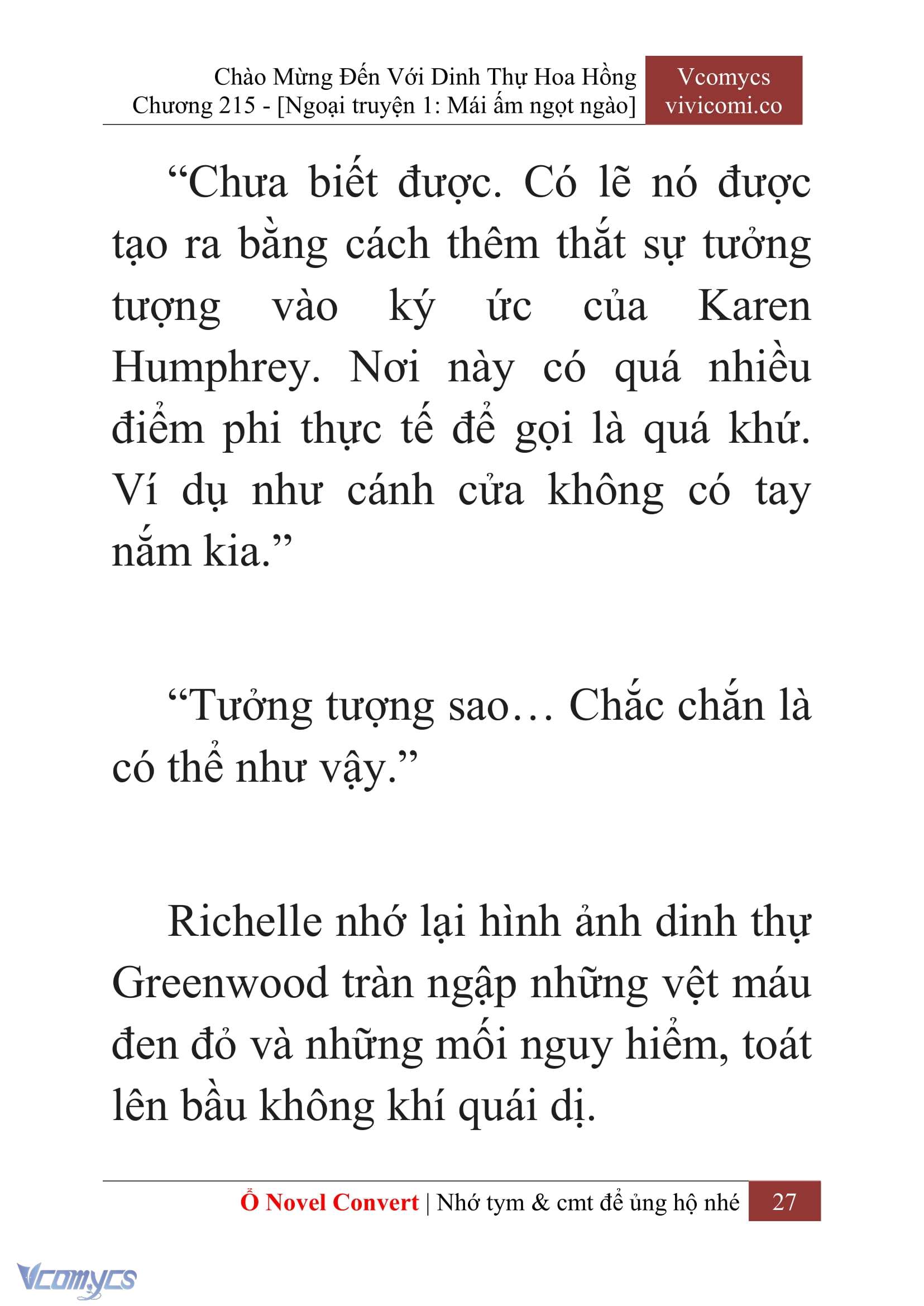 [Novel] Chào Mừng Đến Với Dinh Thự Hoa Hồng Chap 215 - Trang 2