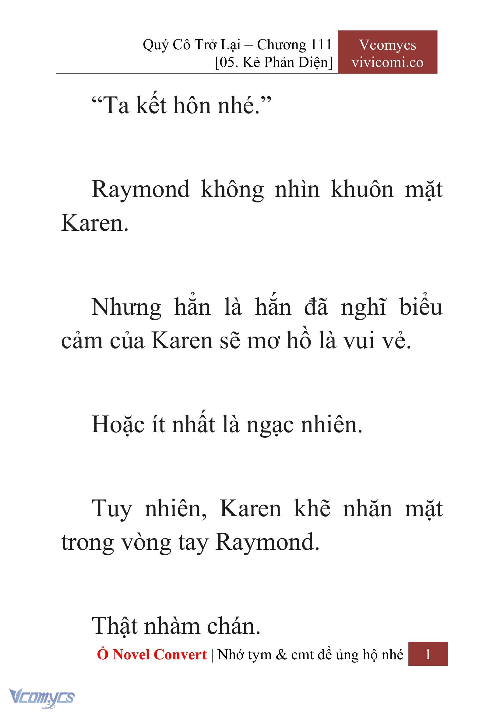 [Novel] Quý Cô Trở Lại Chap 111 - Trang 2