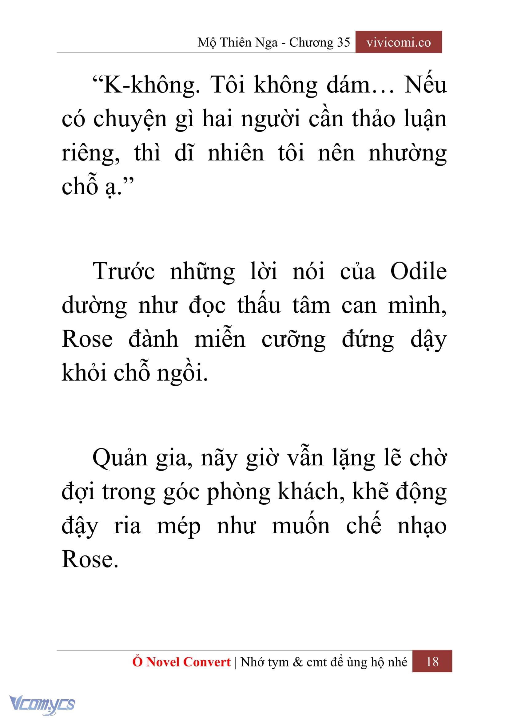 [Novel] Mộ Thiên Nga Chap 35 - Next Chap 36
