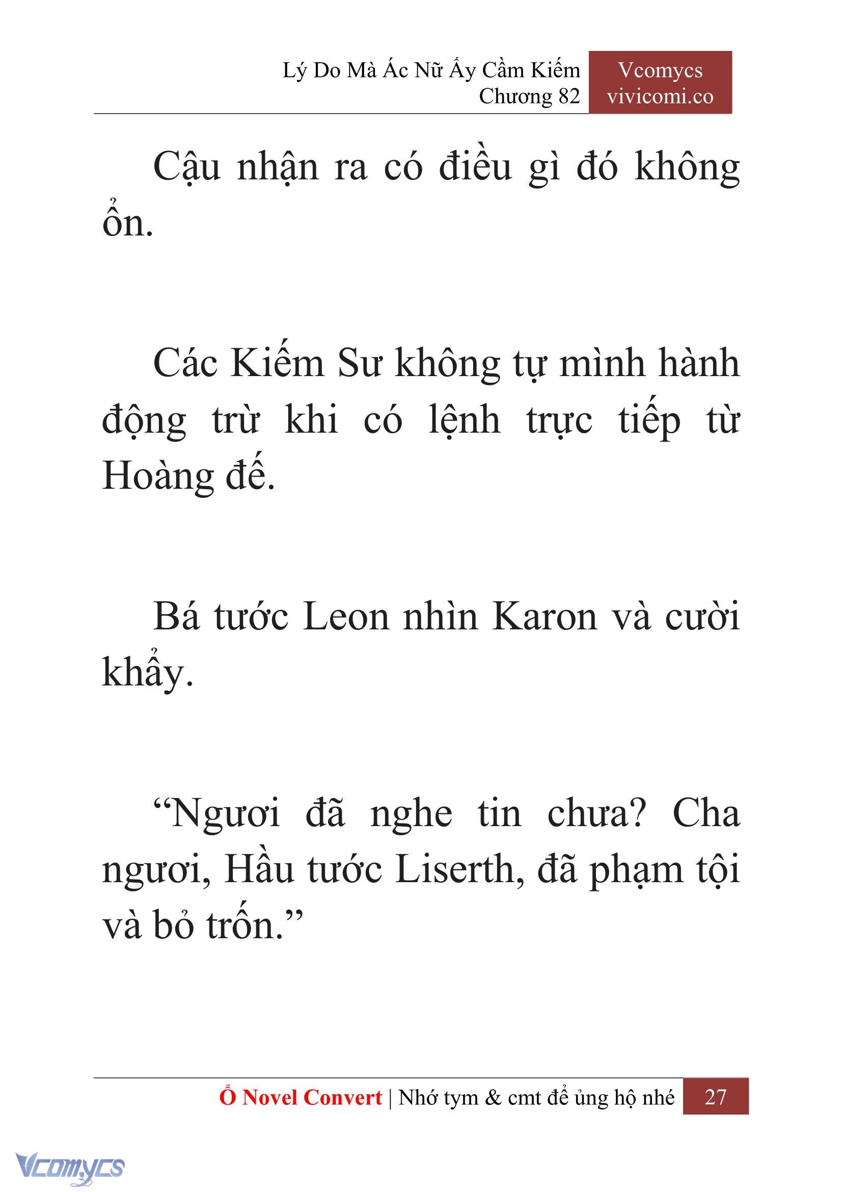 [Novel] Lý Do Mà Ác Nữ Ấy Cầm Kiếm Chap 82 - Next Chap 83