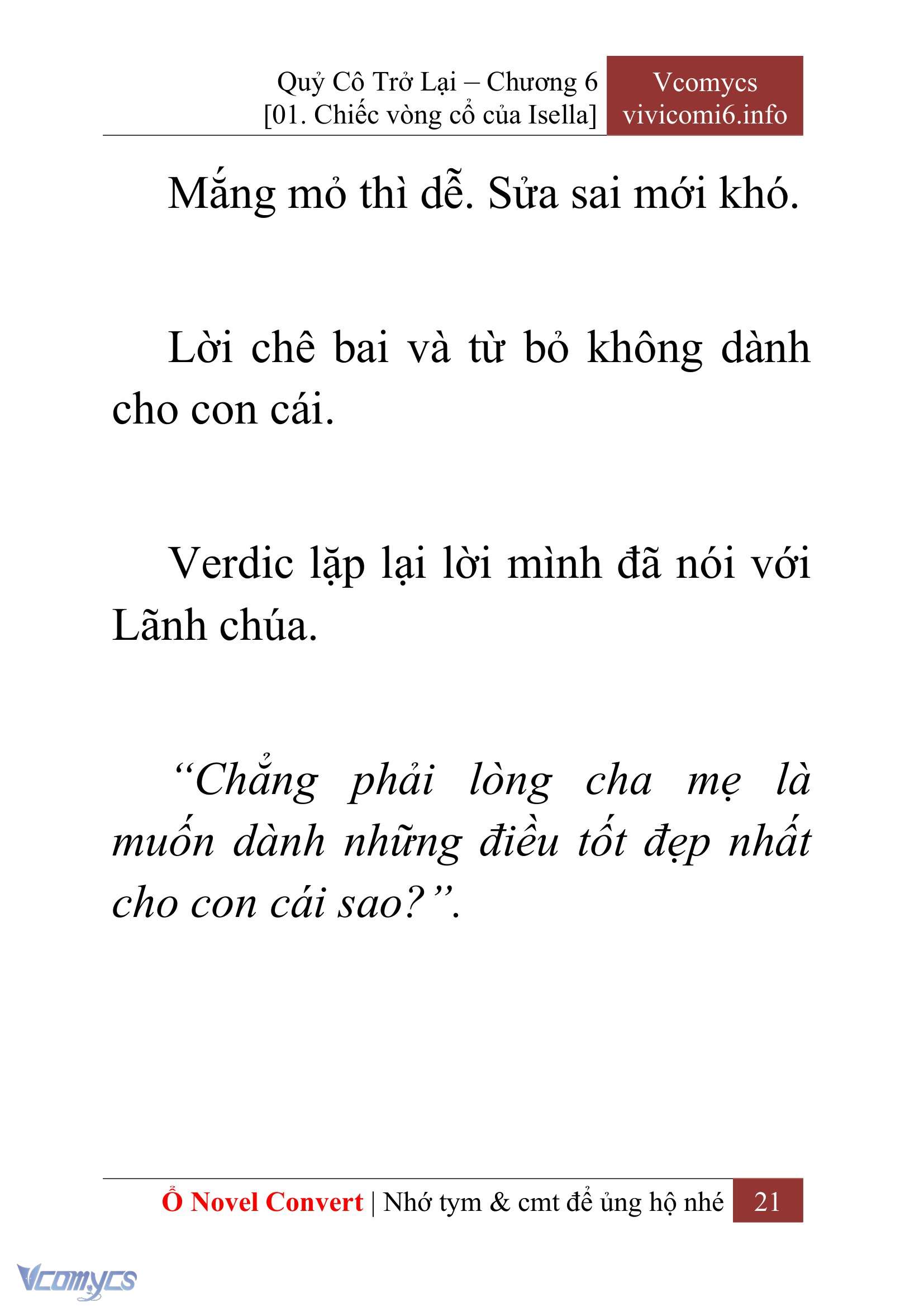 [Novel] Quý Cô Trở Lại Chap 6 - Trang 2