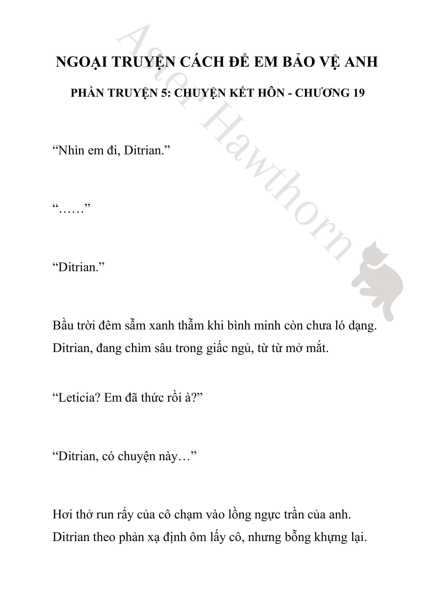 [NOVEL] Ngoại Truyện Cách Để Em Bảo Vệ Anh Chap 19 - Next Chap 20