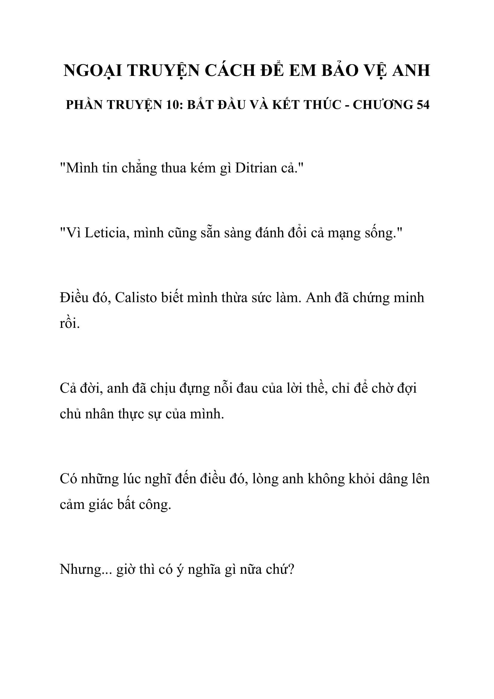 [NOVEL] Ngoại Truyện Cách Để Em Bảo Vệ Anh Chap 54 - Next Chap 55