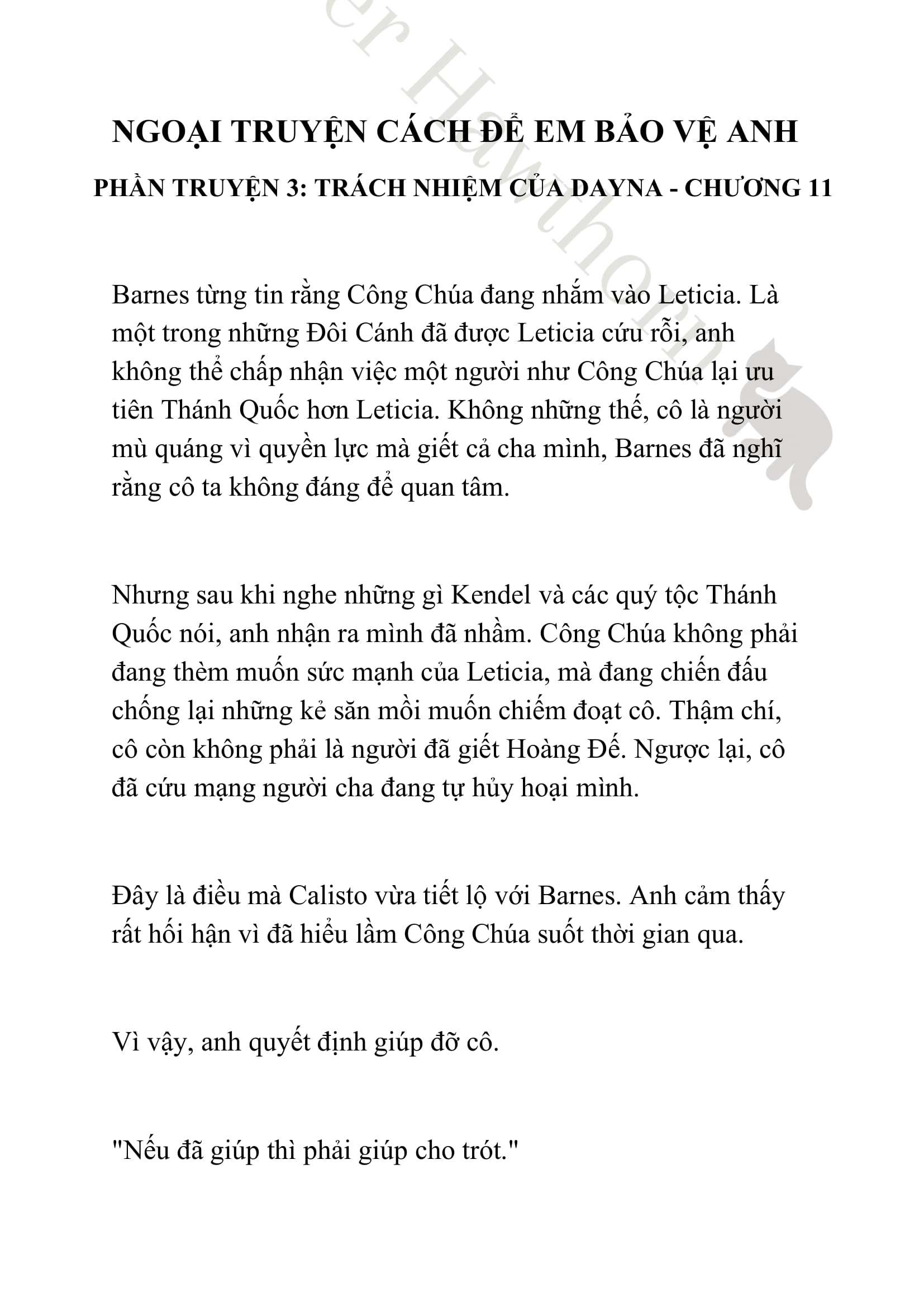 [NOVEL] Ngoại Truyện Cách Để Em Bảo Vệ Anh Chap 11 - Next Chap 12