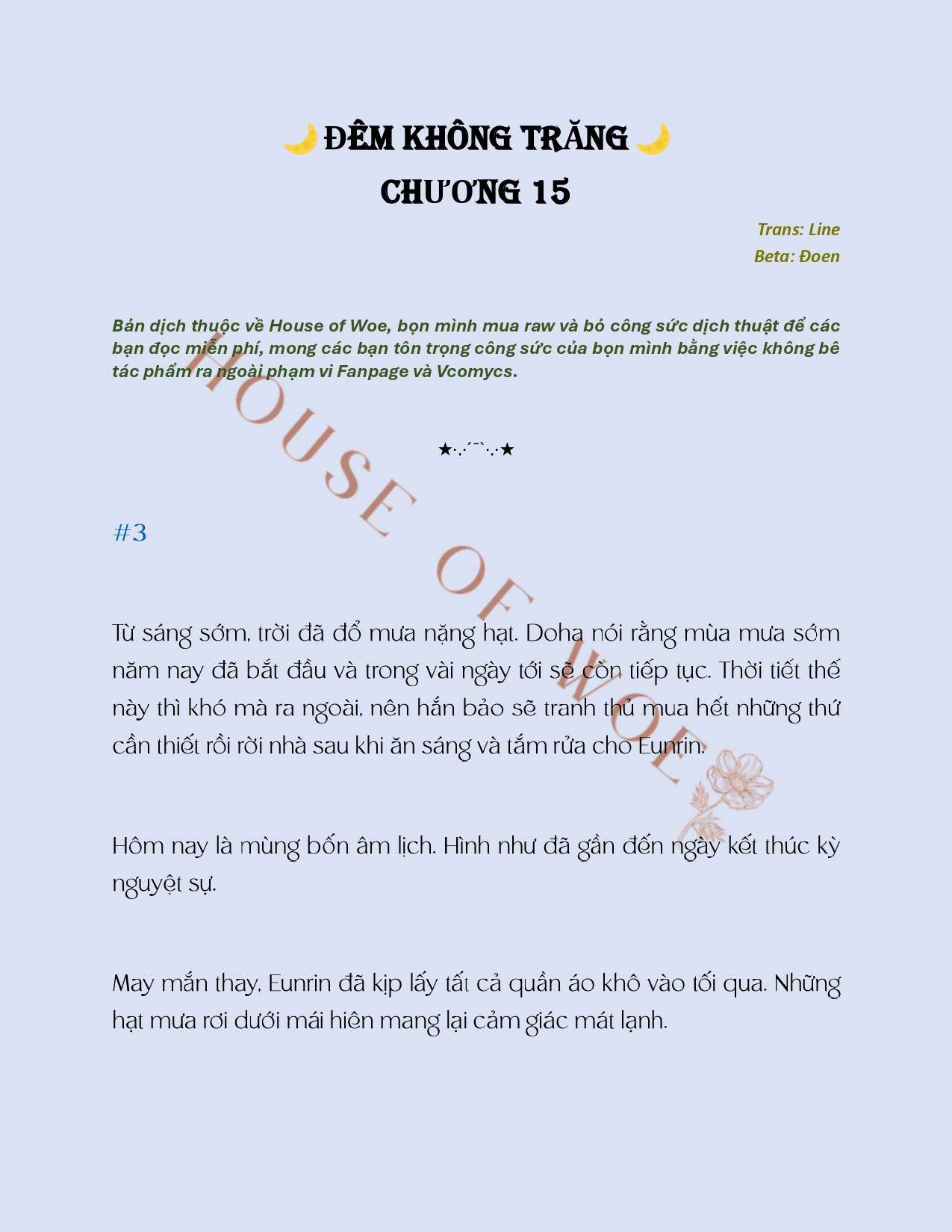 [NOVEL] ĐÊM KHÔNG TRĂNG Chap 15 - Next 