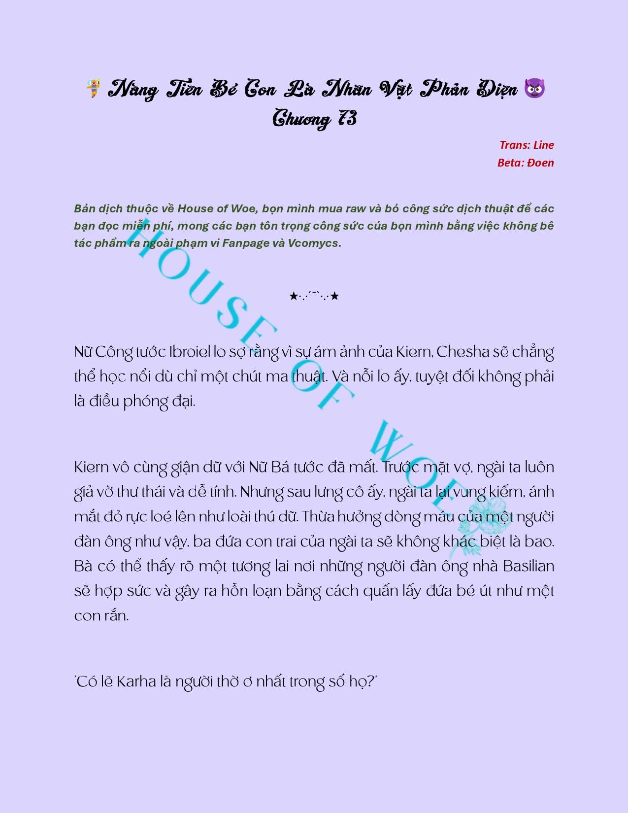 [NOVEL] NÀNG TIÊN BÉ CON LÀ NHÂN VẬT PHẢN DIỆN Chap 73 - Next Chap 74