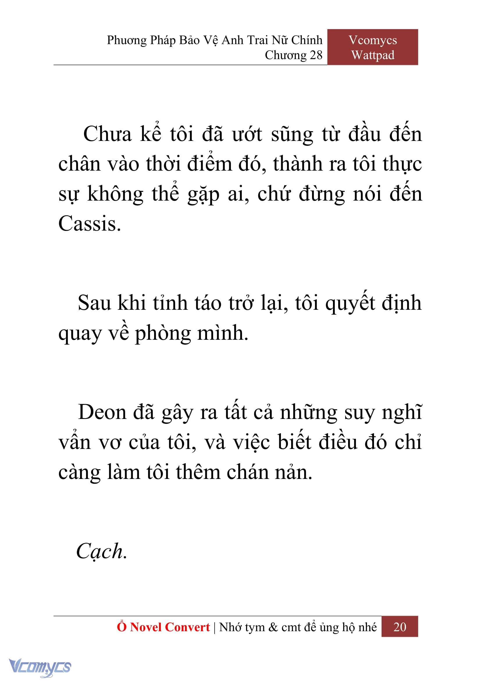 [Novel] Phương Pháp Bảo Vệ Anh Trai Nữ Chính Chap 28 - Next Chap 29