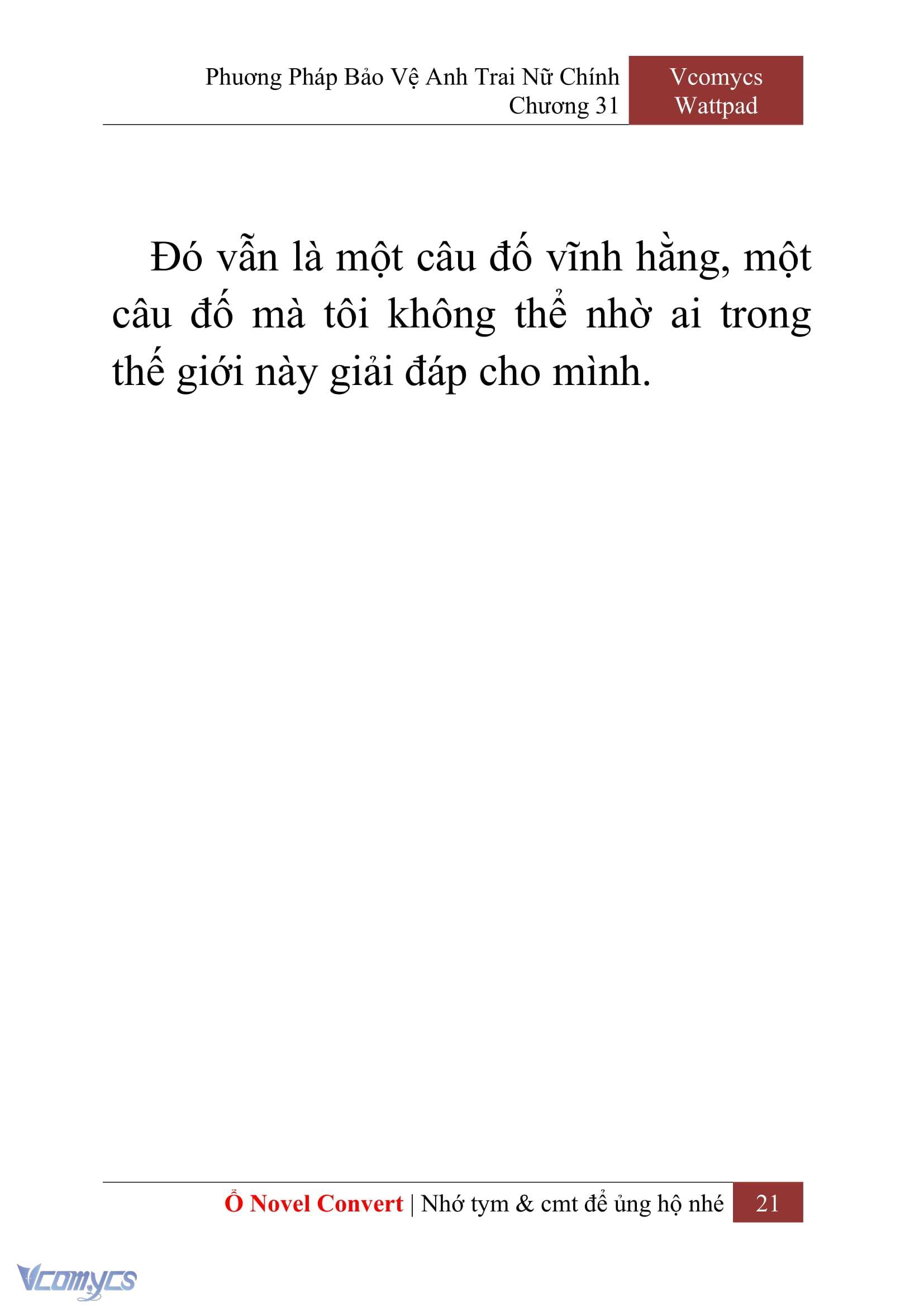 [Novel] Phương Pháp Bảo Vệ Anh Trai Nữ Chính Chap 31 - Next Chap 32