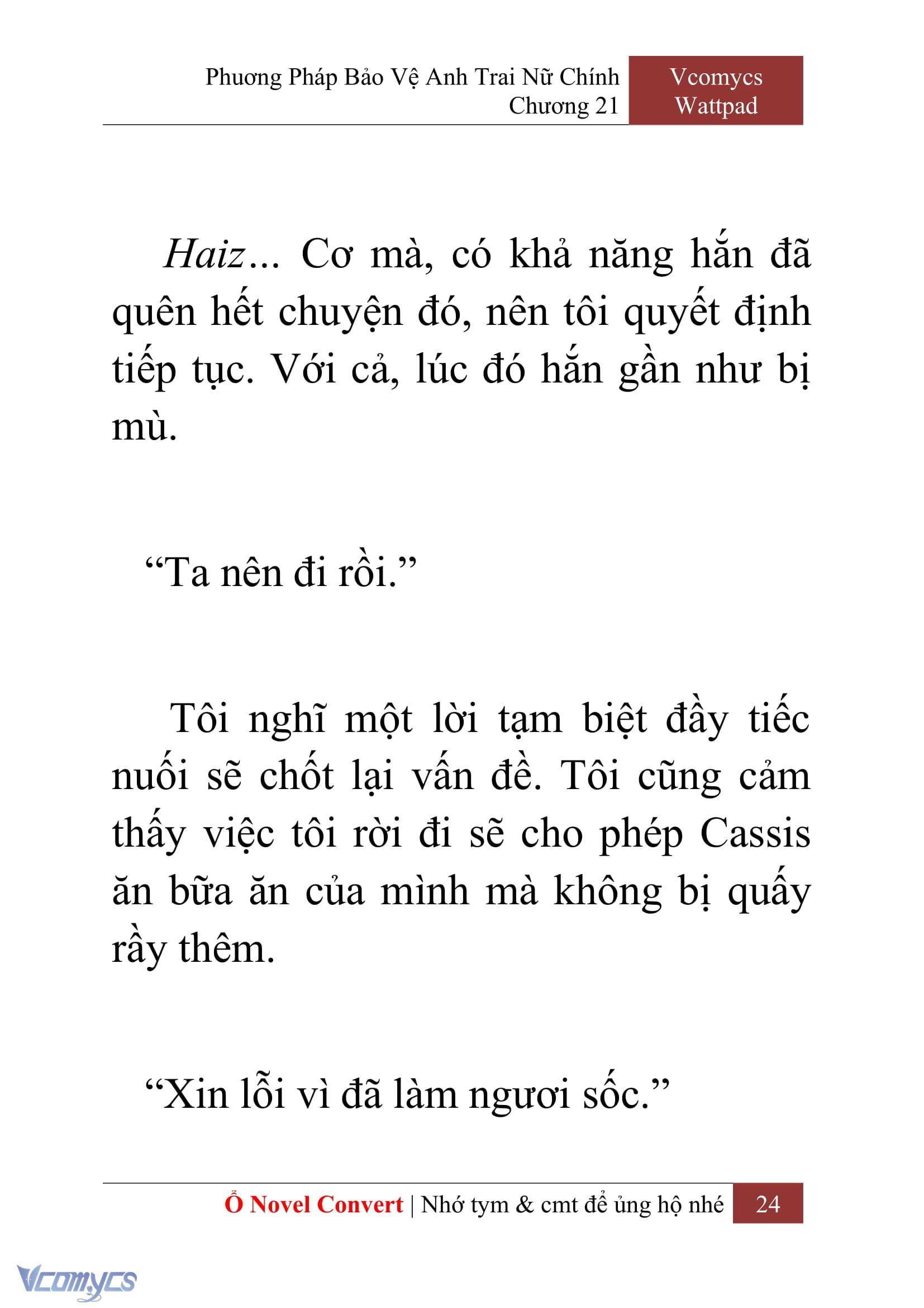 [Novel] Phương Pháp Bảo Vệ Anh Trai Nữ Chính Chap 21 - Next Chap 22