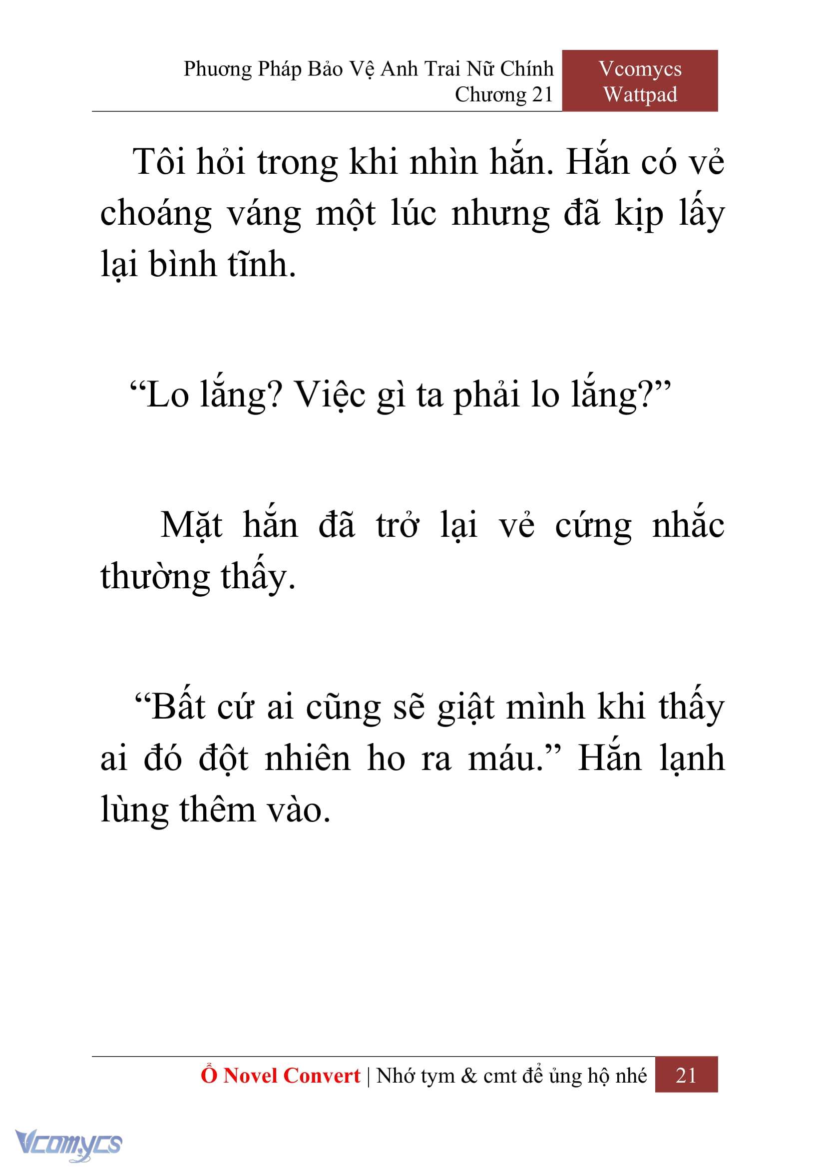 [Novel] Phương Pháp Bảo Vệ Anh Trai Nữ Chính Chap 21 - Next Chap 22