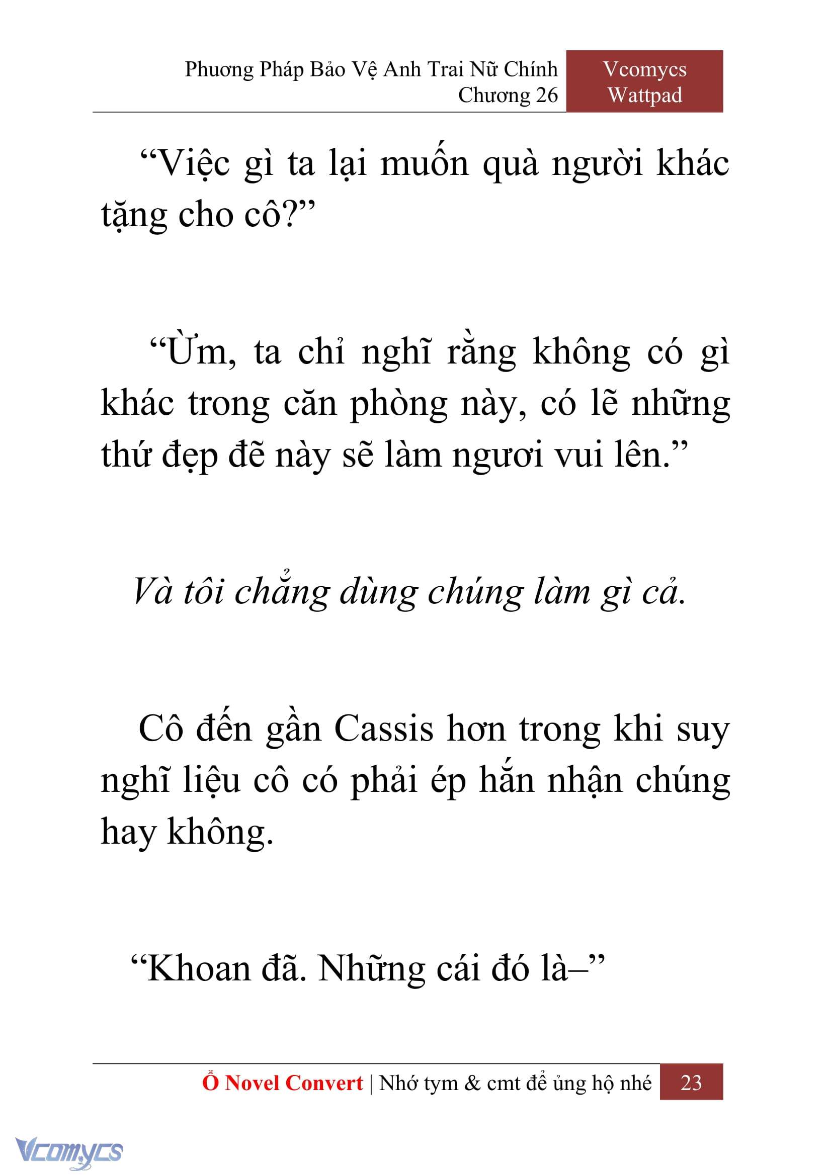 [Novel] Phương Pháp Bảo Vệ Anh Trai Nữ Chính Chap 26 - Next Chap 27