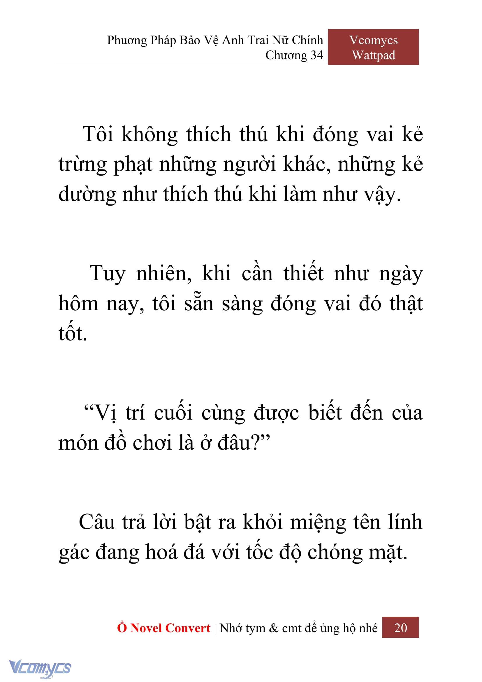 [Novel] Phương Pháp Bảo Vệ Anh Trai Nữ Chính Chap 34 - Next Chap 35
