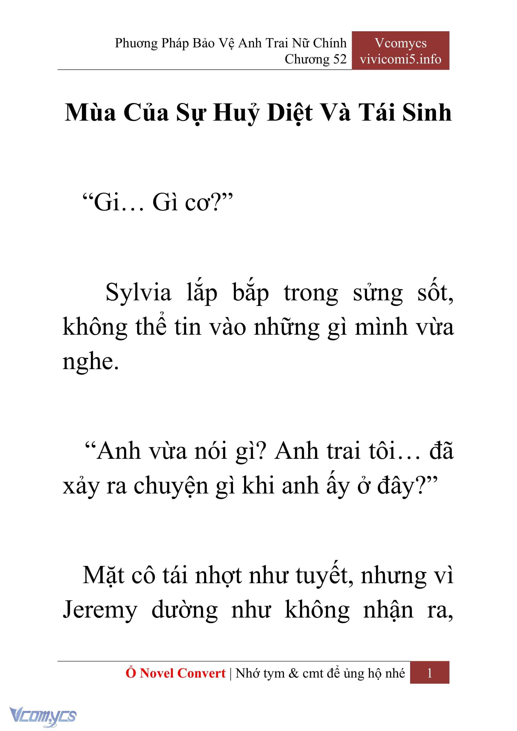 [Novel] Phương Pháp Bảo Vệ Anh Trai Nữ Chính Chap 52 - Trang 2