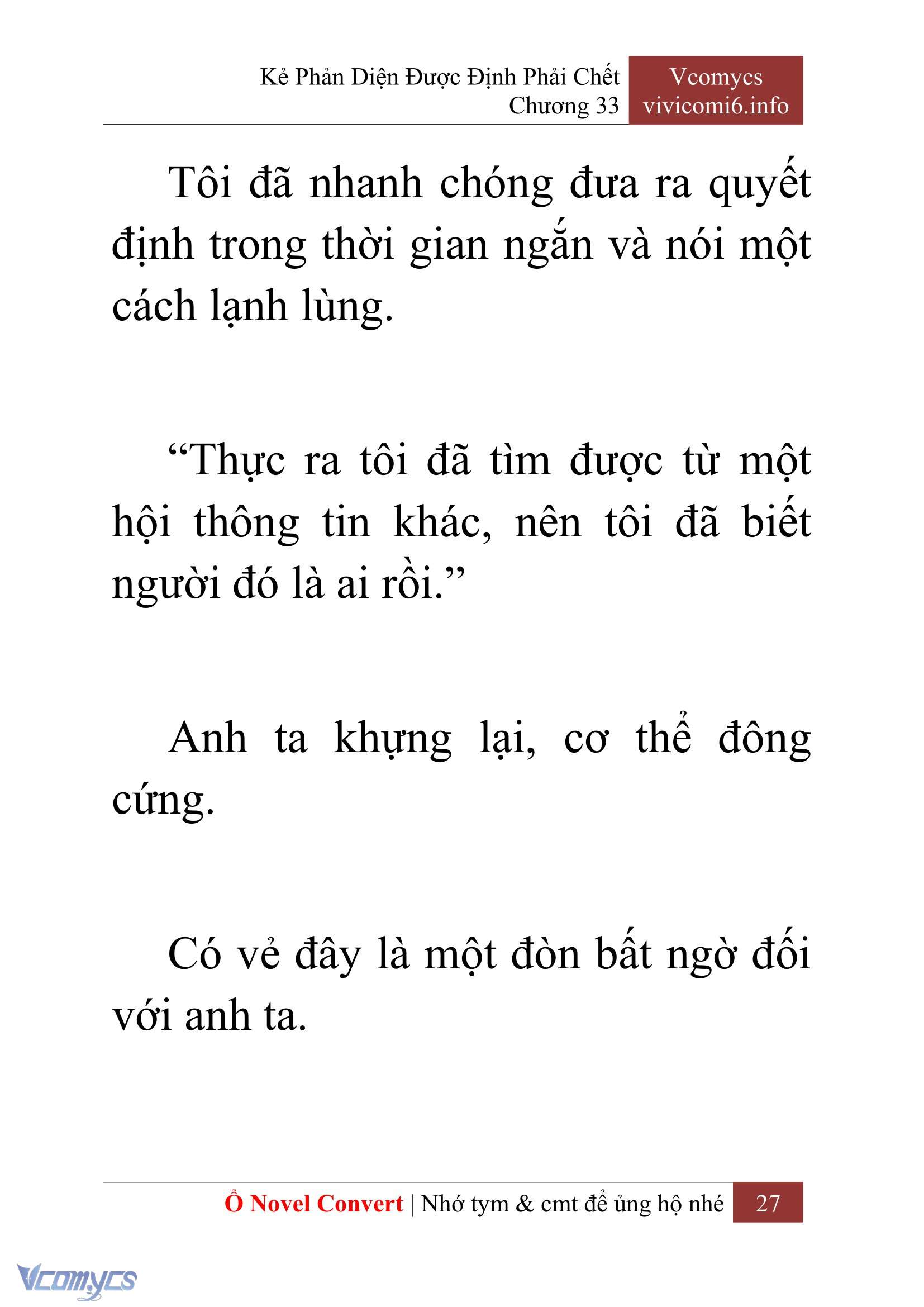[Novel] Kẻ Phản Diện Được Định Phải Chết Chap 33 - Next 