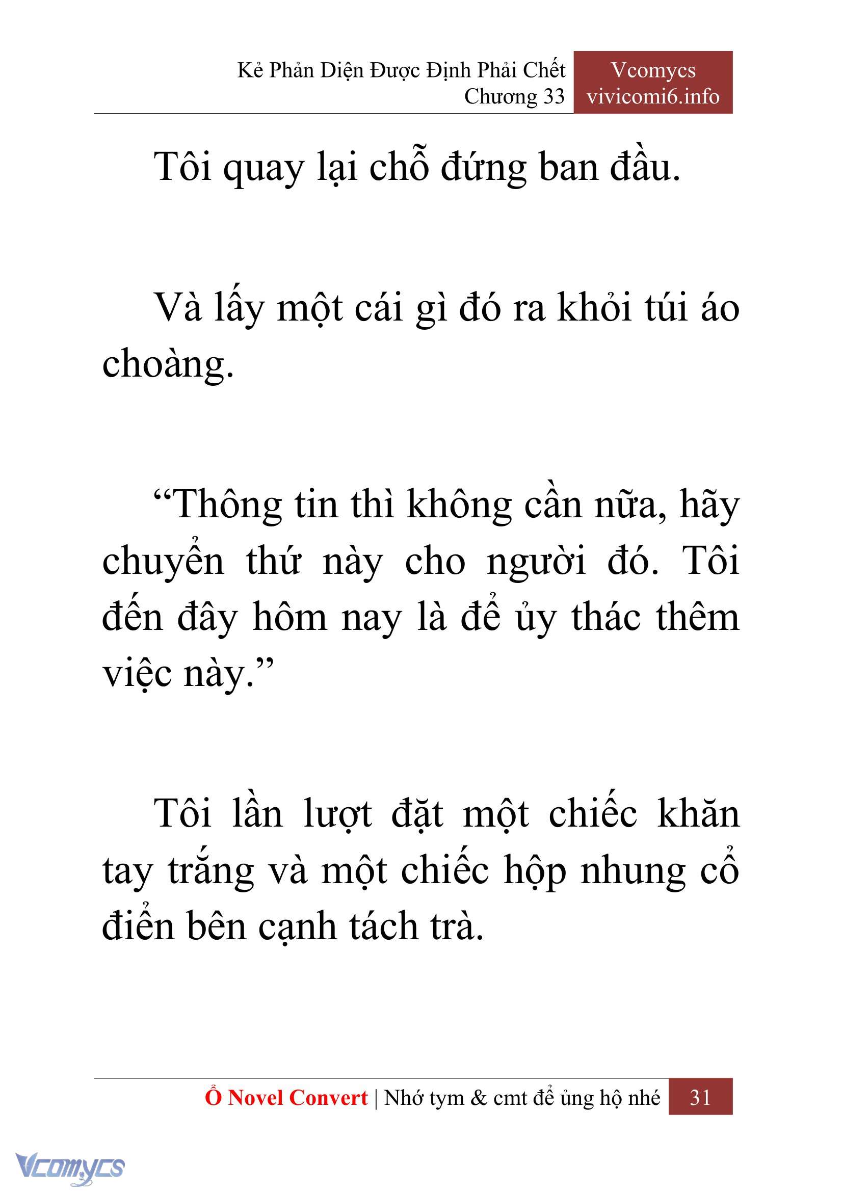 [Novel] Kẻ Phản Diện Được Định Phải Chết Chap 33 - Next 