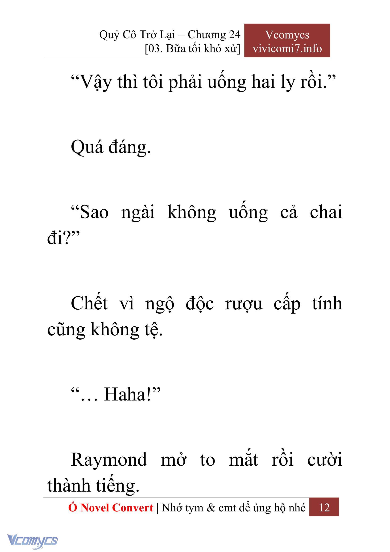 [Novel] Quý Cô Trở Lại Chap 24 - Next 