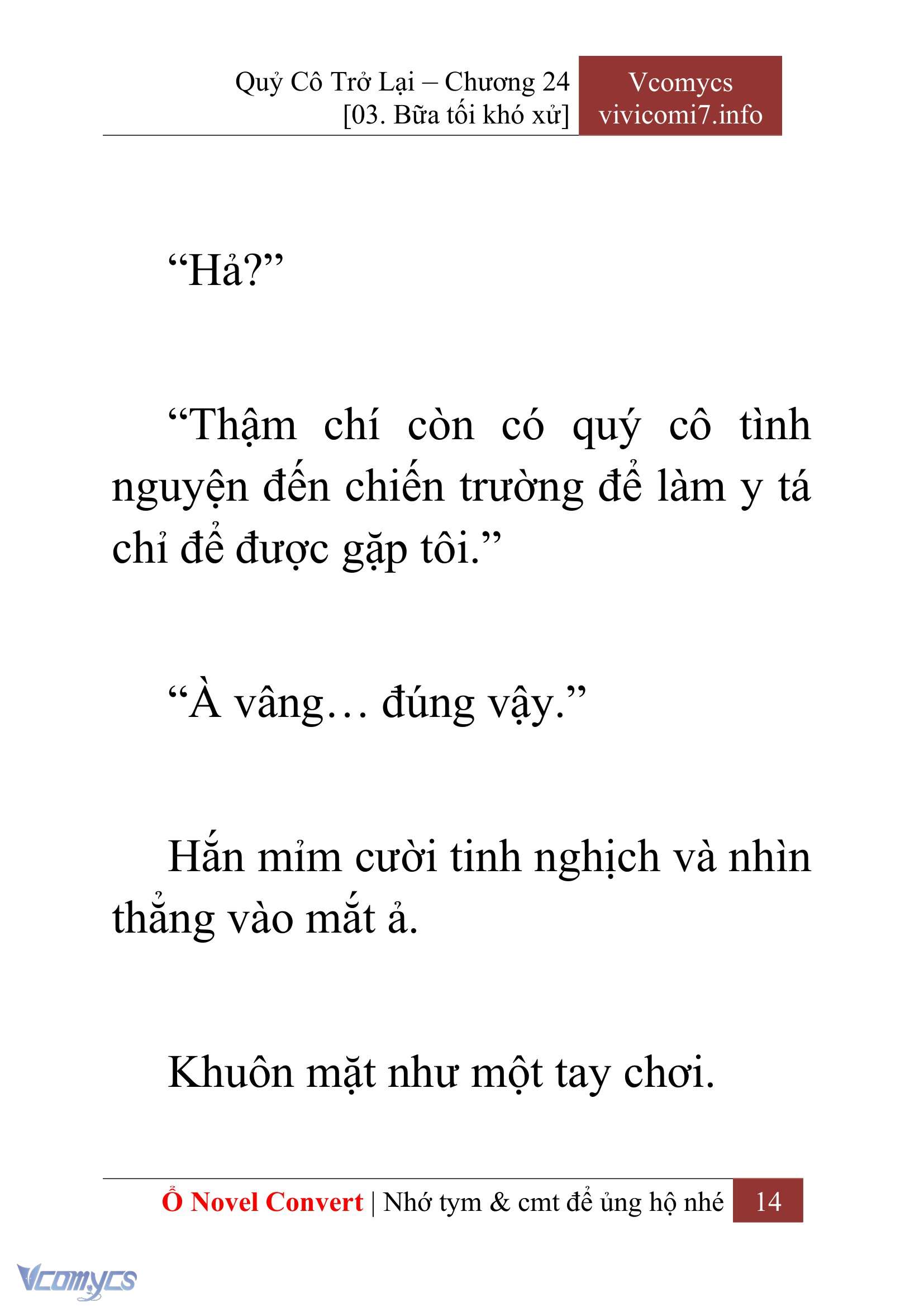 [Novel] Quý Cô Trở Lại Chap 24 - Next 