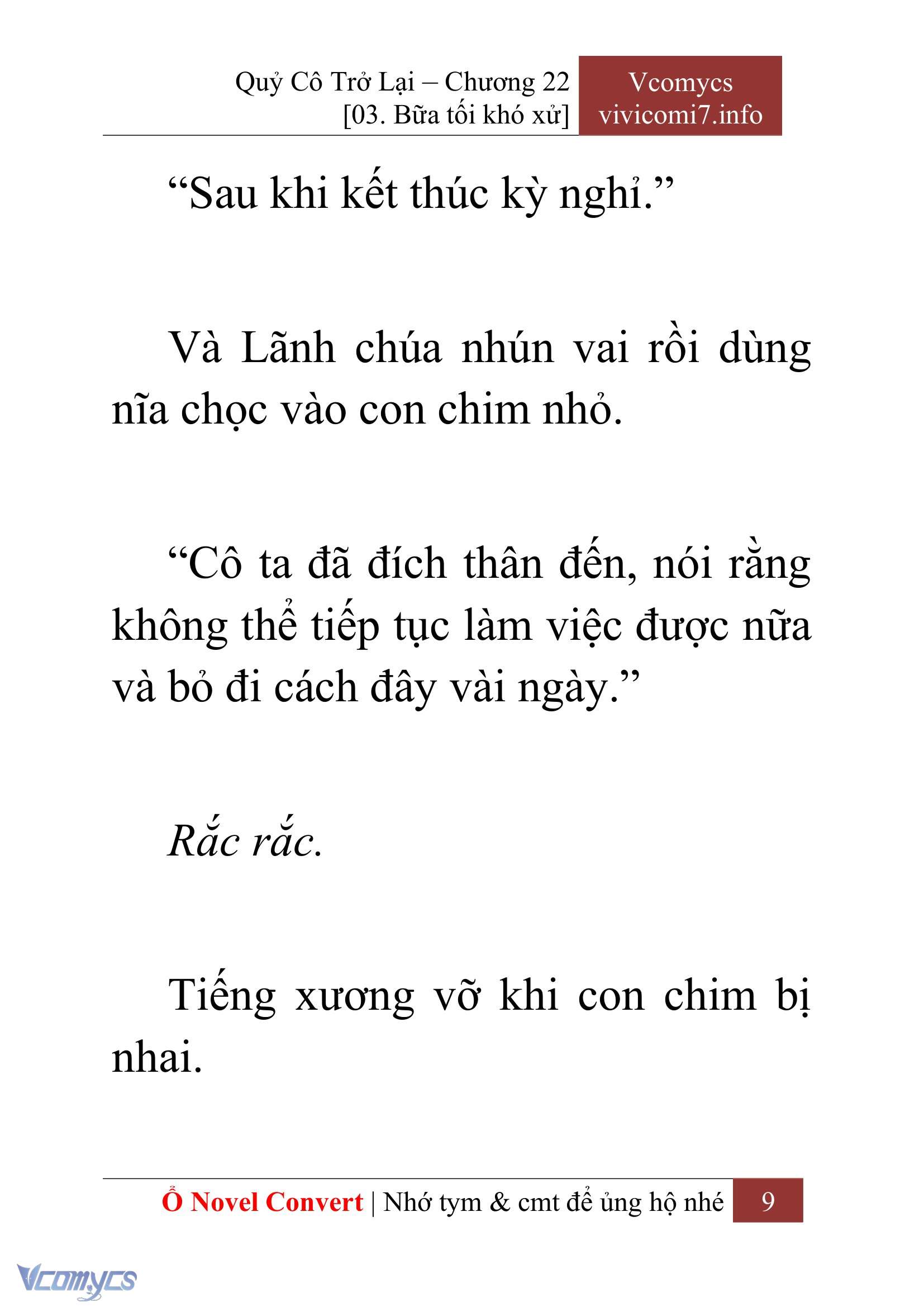 [Novel] Quý Cô Trở Lại Chap 22 - Next Chap 23
