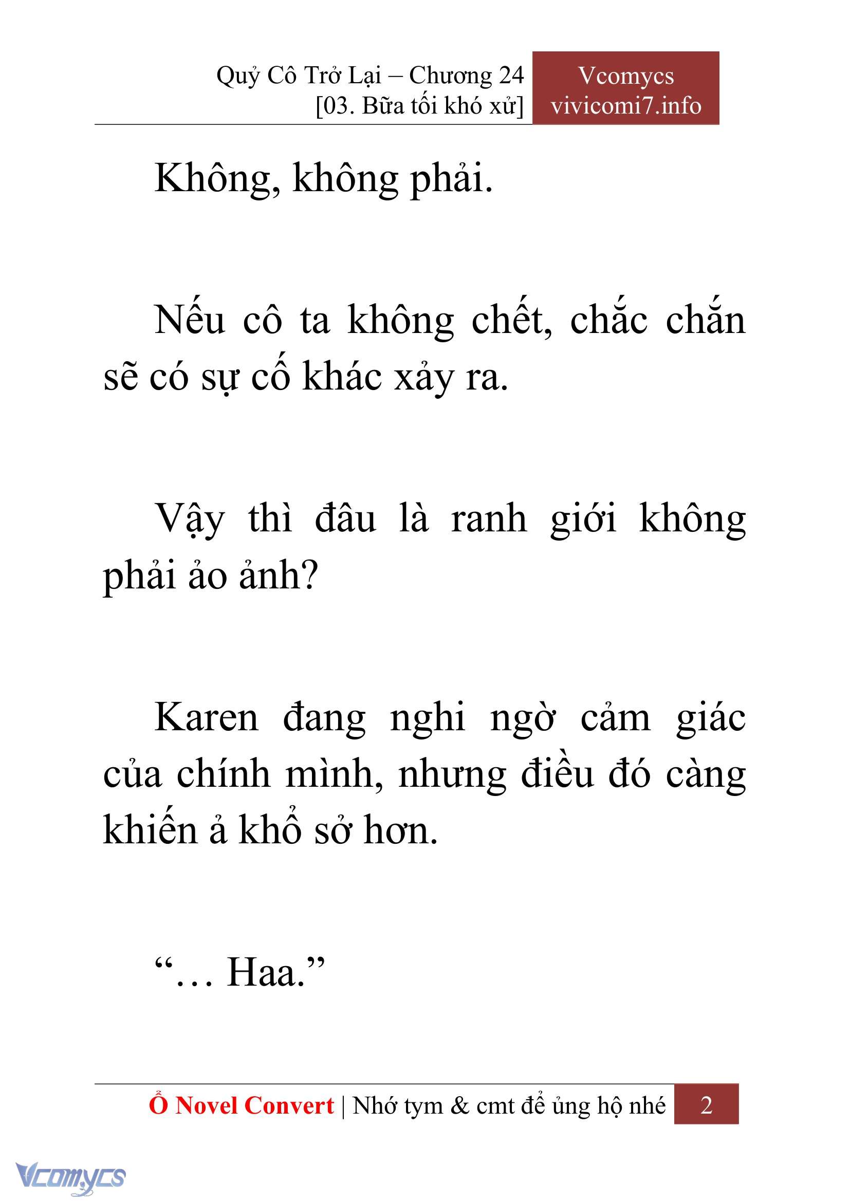 [Novel] Quý Cô Trở Lại Chap 24 - Next 