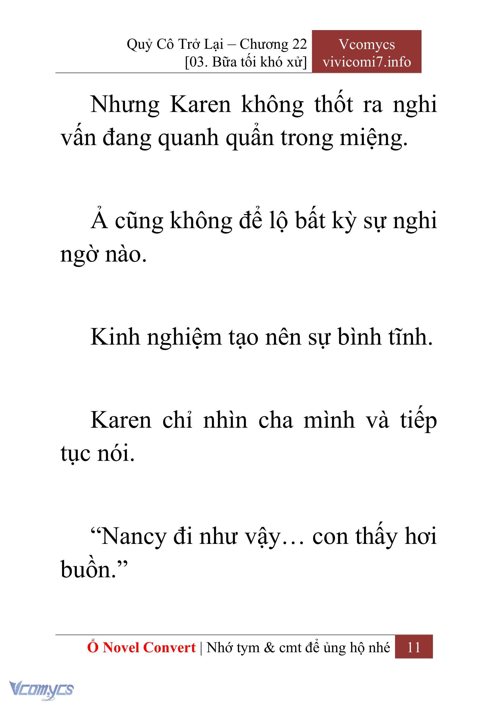 [Novel] Quý Cô Trở Lại Chap 22 - Next Chap 23
