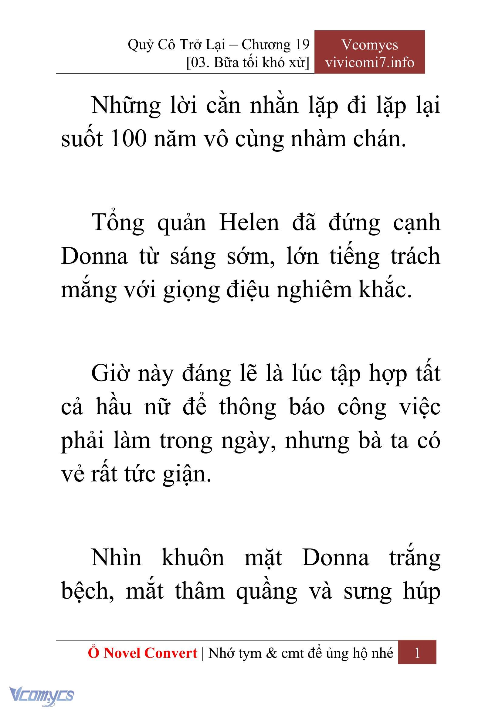 [Novel] Quý Cô Trở Lại Chap 19 - Next Chap 20