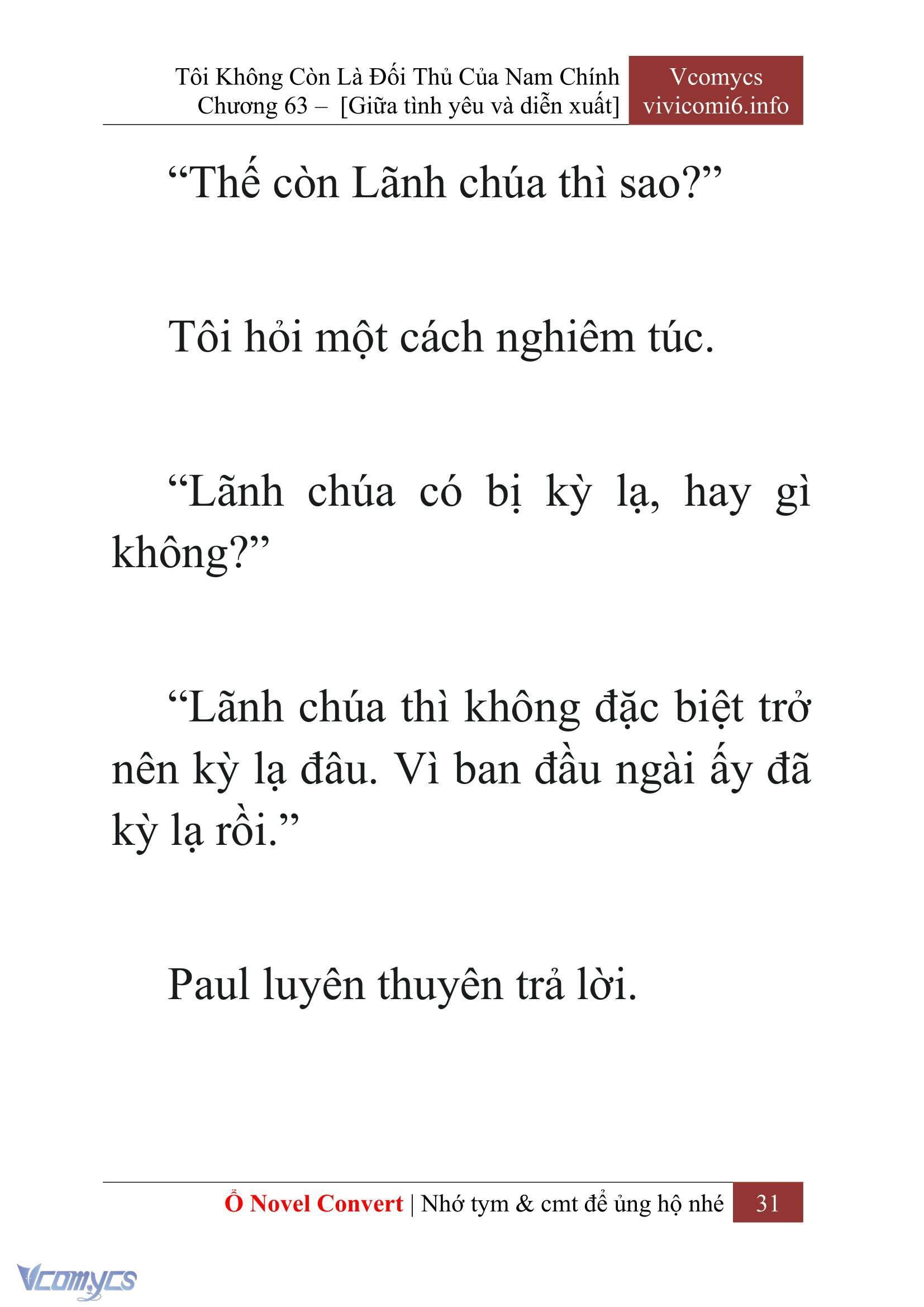 [Novel] Tôi Không Còn Là Đối Thủ Của Nam Chính Chap 63 - Next 