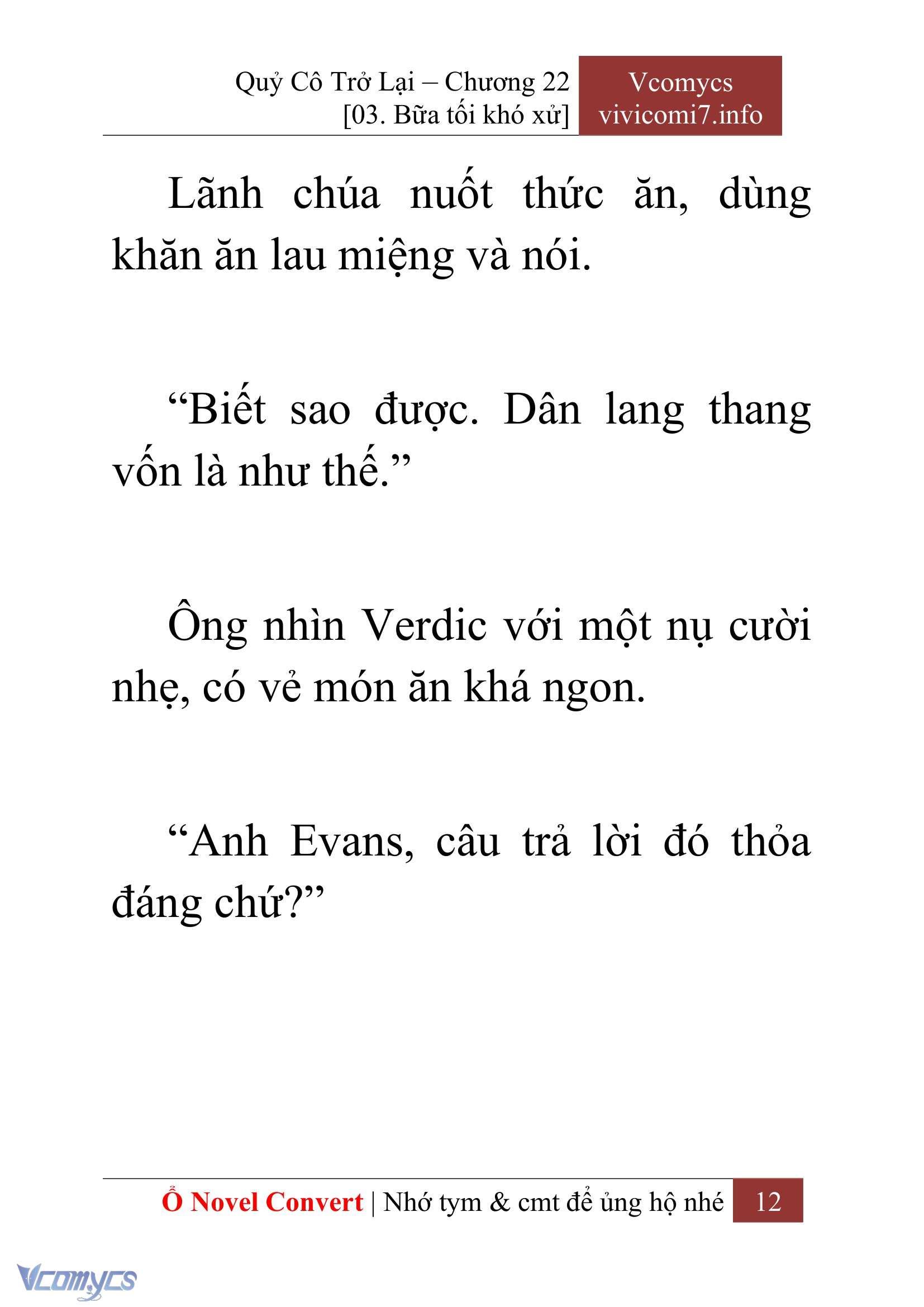 [Novel] Quý Cô Trở Lại Chap 22 - Next Chap 23