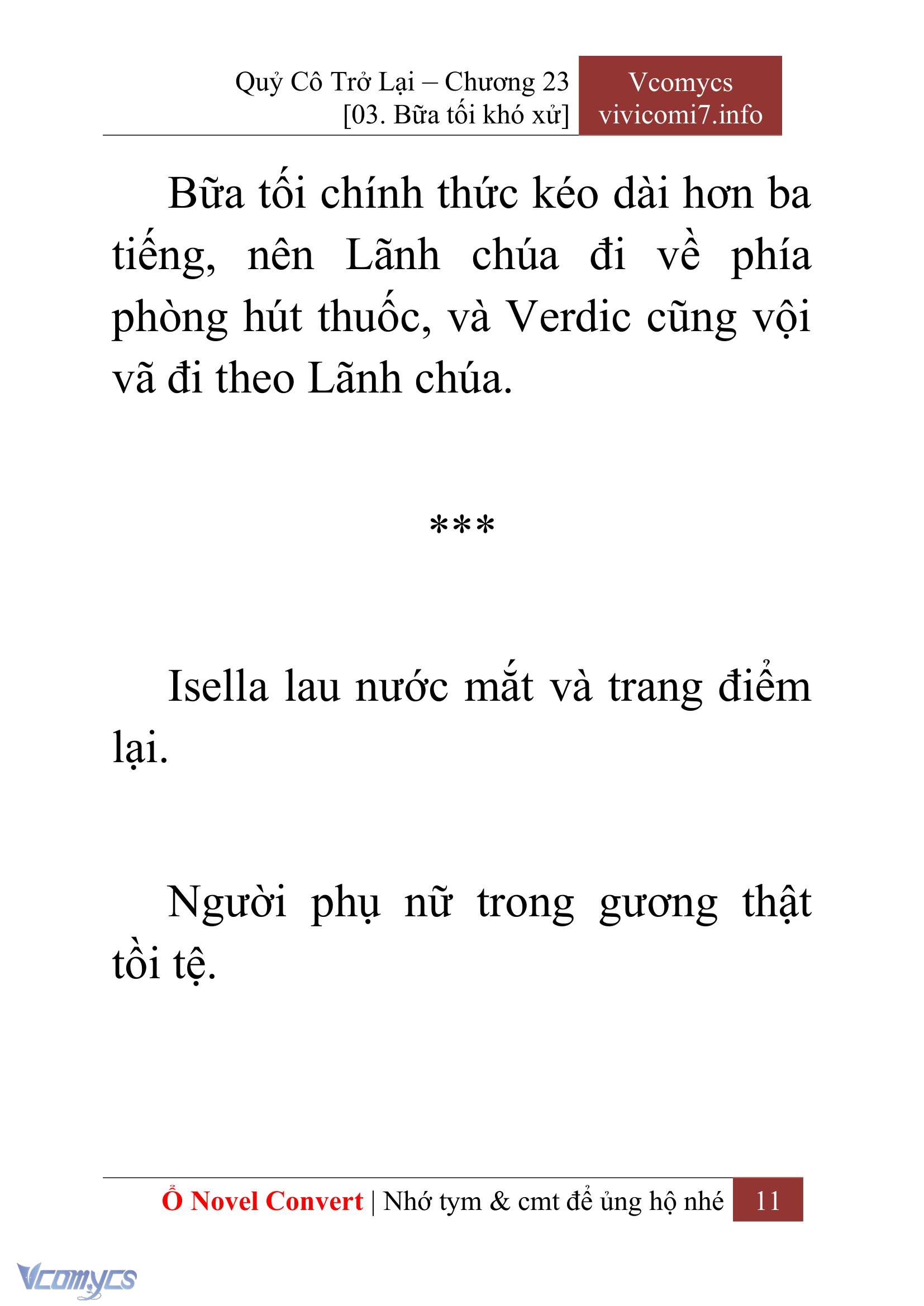 [Novel] Quý Cô Trở Lại Chap 23 - Next Chap 24