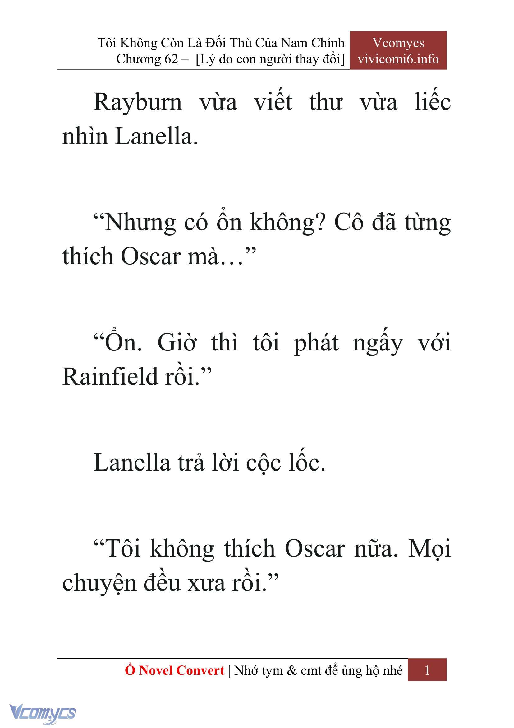 [Novel] Tôi Không Còn Là Đối Thủ Của Nam Chính Chap 62 - Next Chap 63