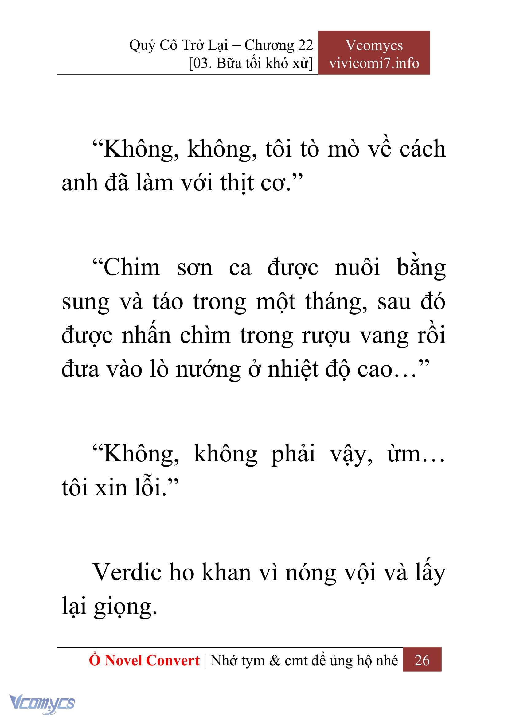 [Novel] Quý Cô Trở Lại Chap 22 - Next Chap 23