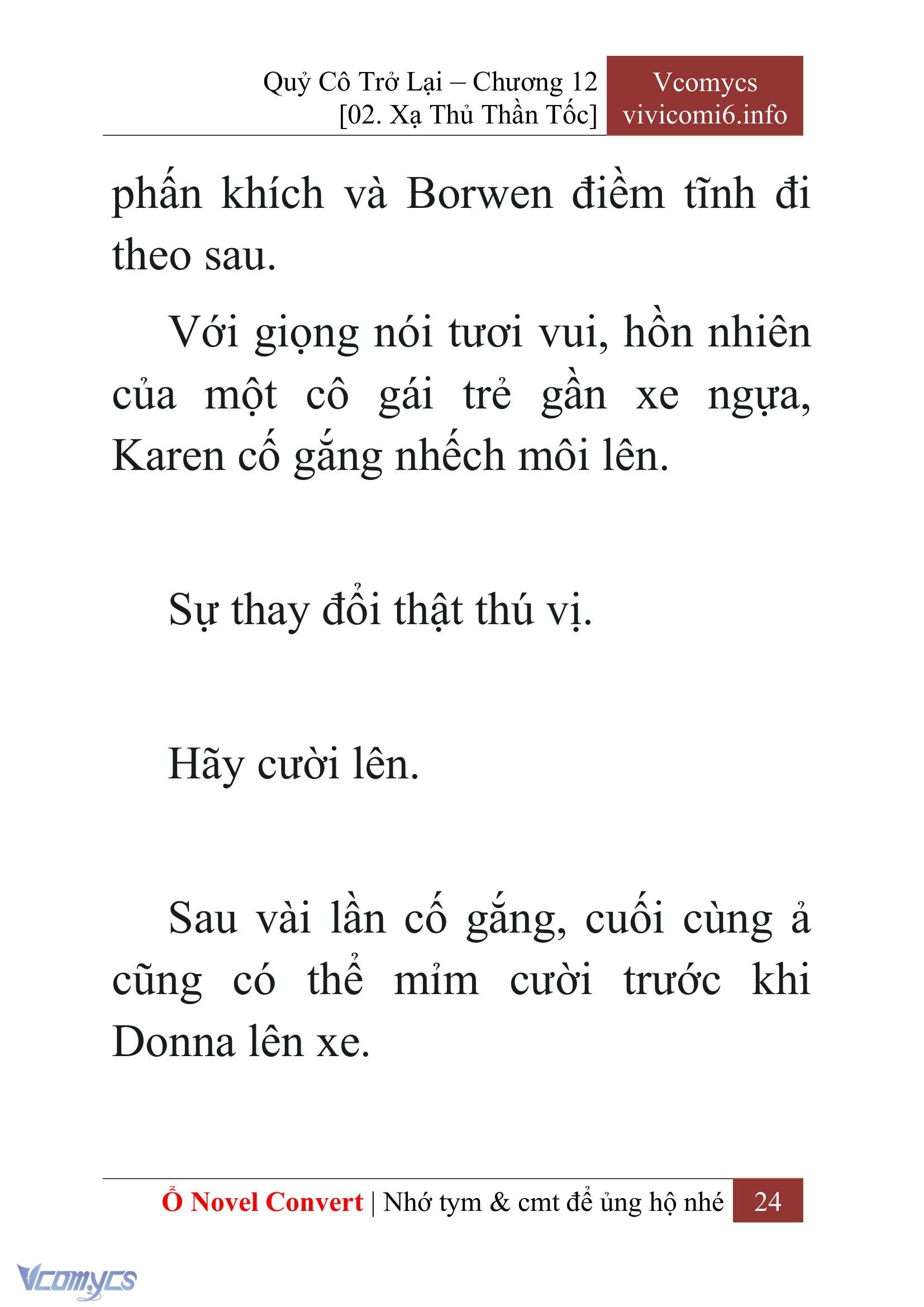 [Novel] Quý Cô Trở Lại Chap 12 - Trang 2