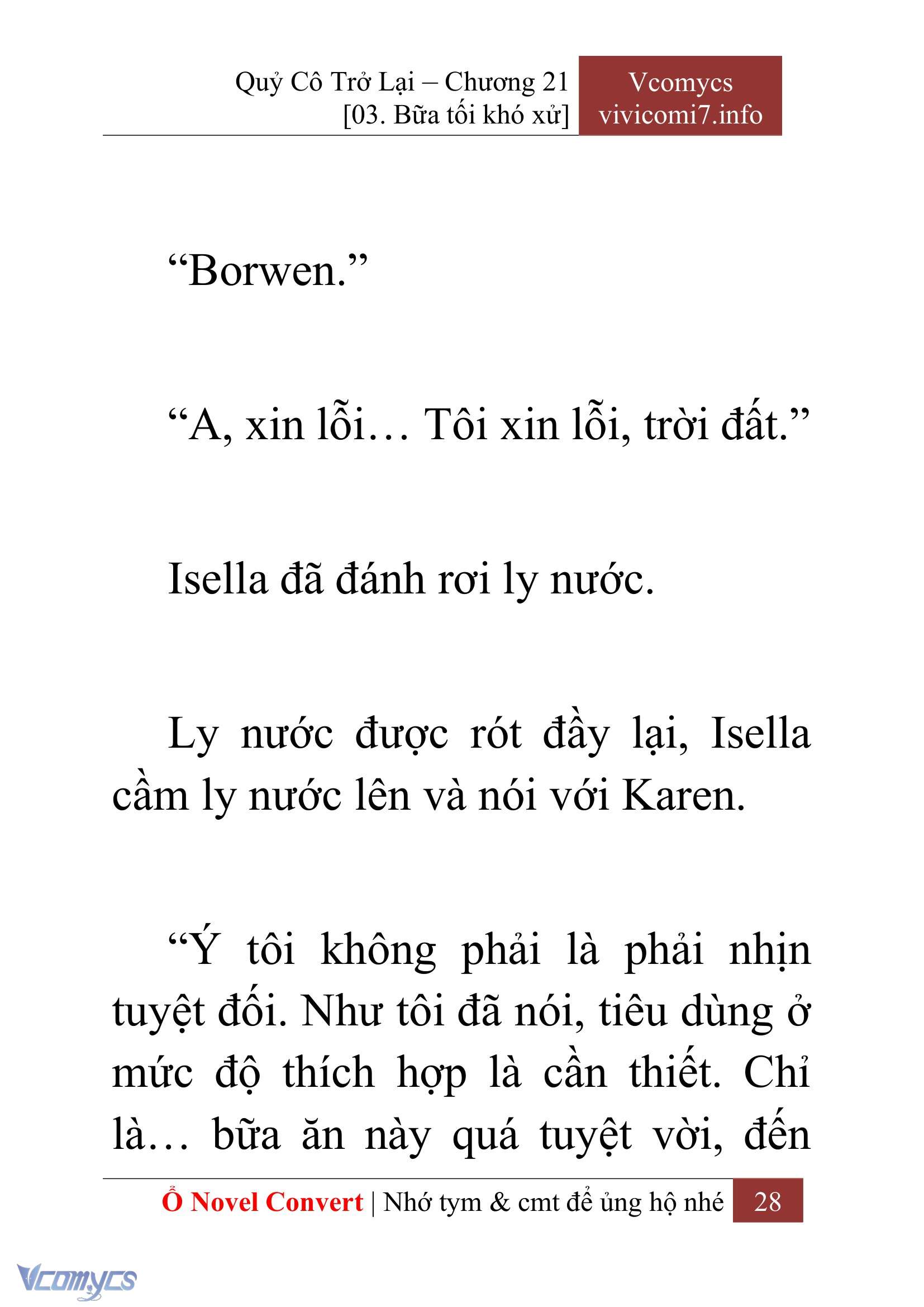 [Novel] Quý Cô Trở Lại Chap 21 - Next Chap 22