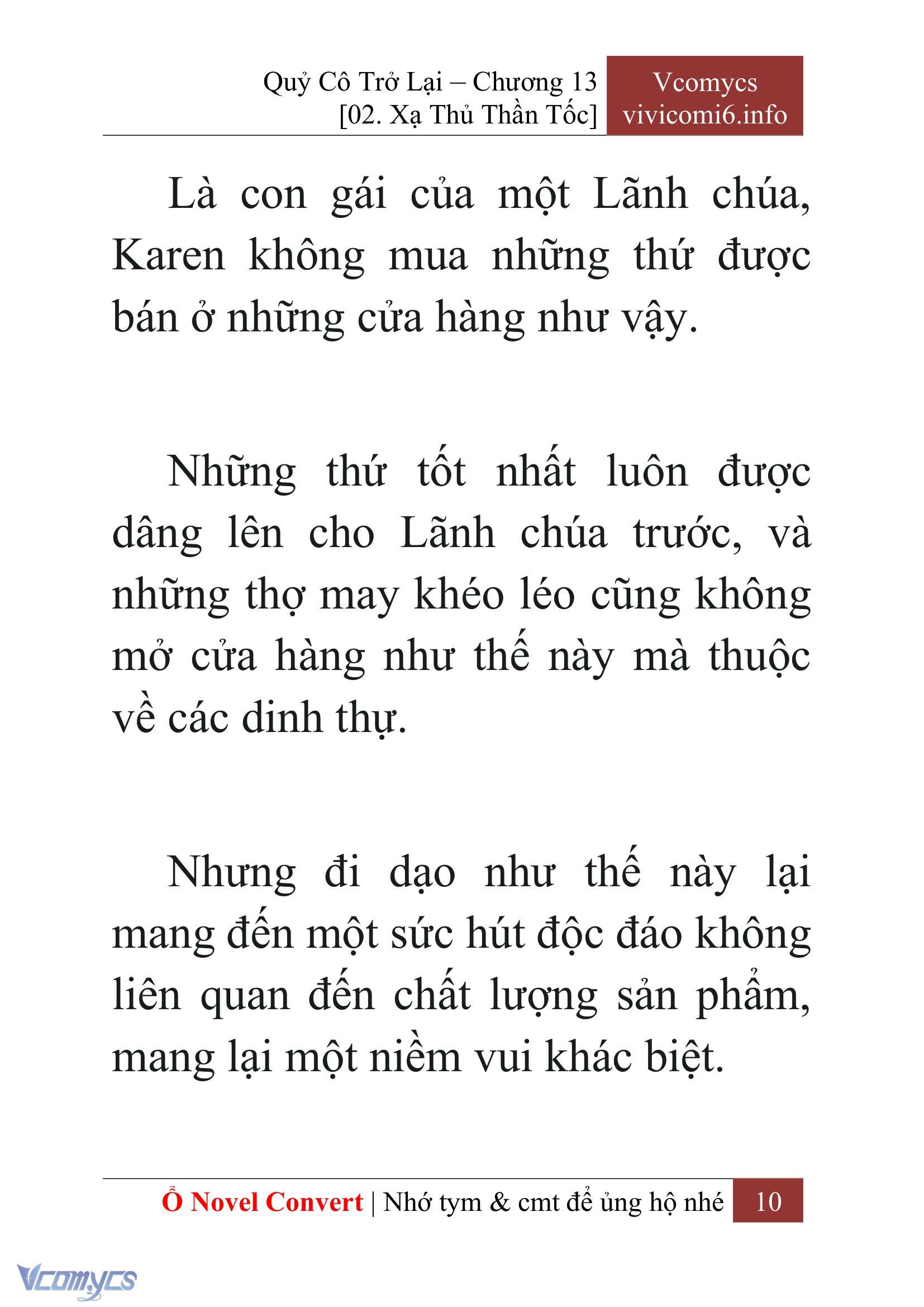 [Novel] Quý Cô Trở Lại Chap 13 - Trang 2