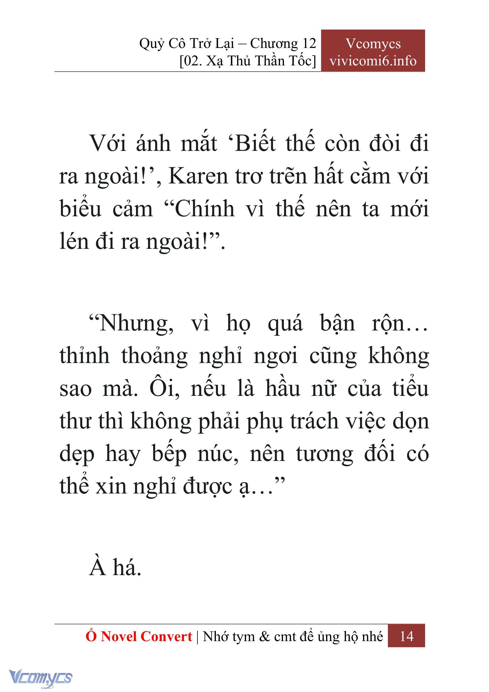 [Novel] Quý Cô Trở Lại Chap 12 - Trang 2