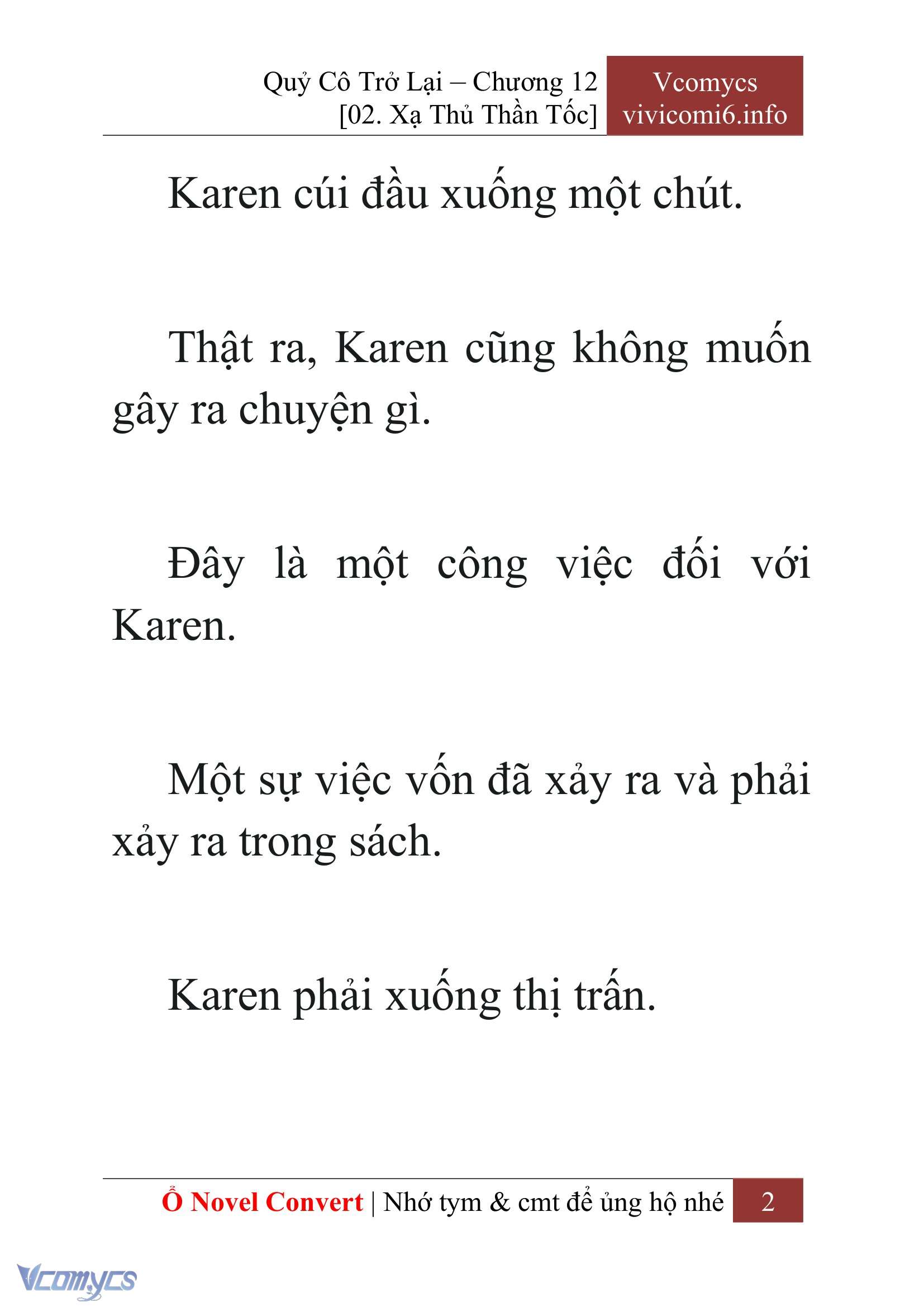[Novel] Quý Cô Trở Lại Chap 12 - Trang 2