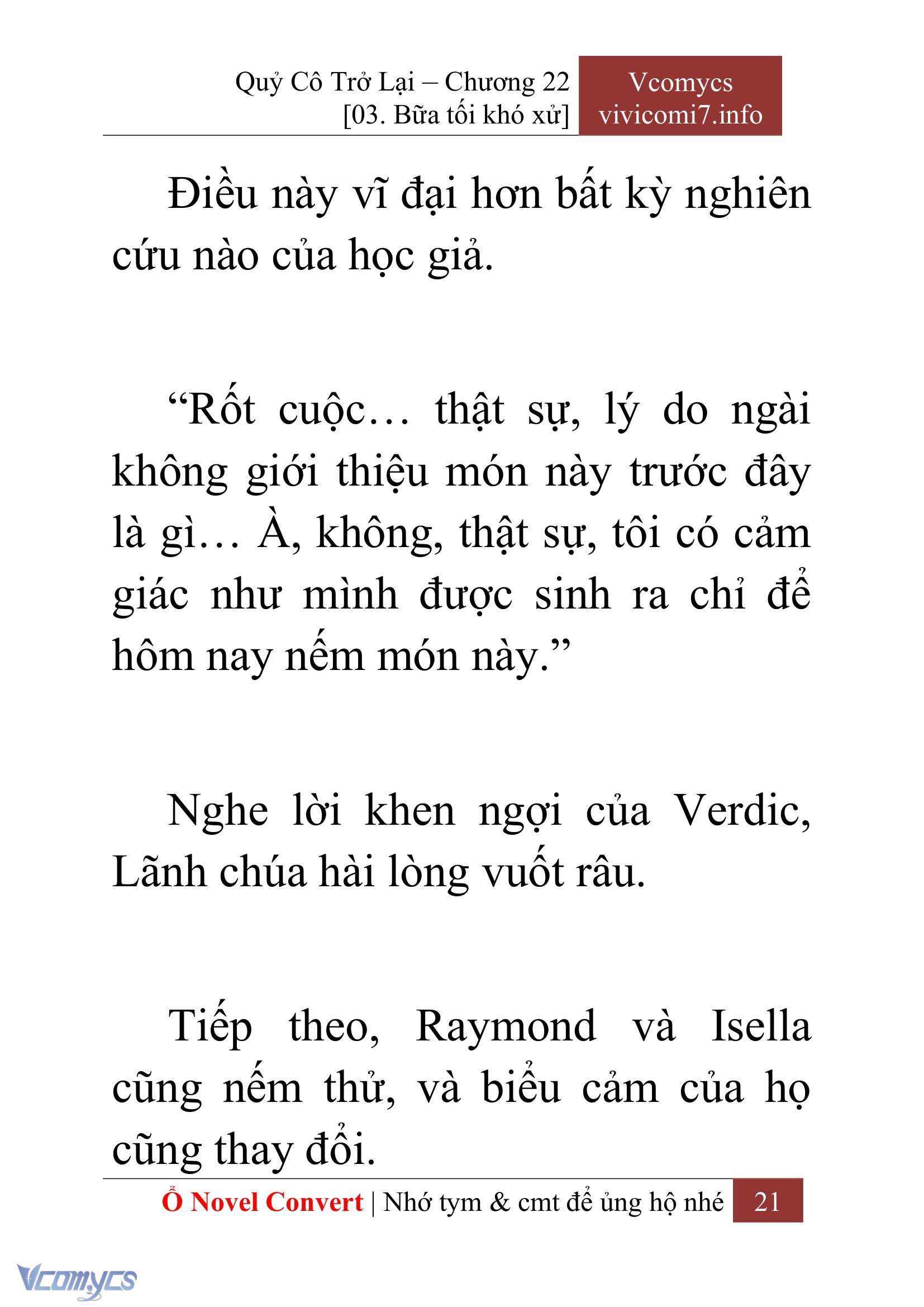 [Novel] Quý Cô Trở Lại Chap 22 - Next Chap 23