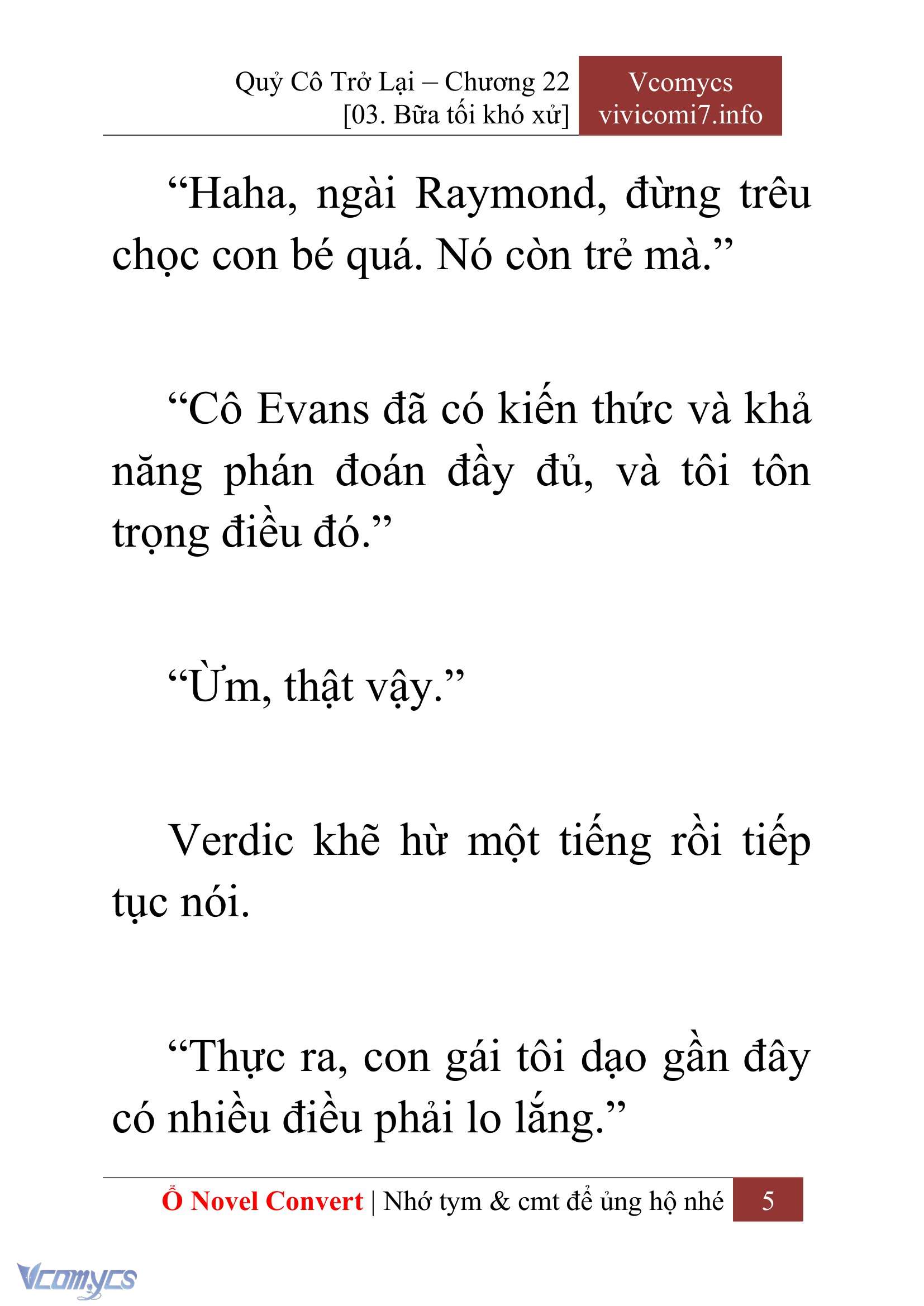 [Novel] Quý Cô Trở Lại Chap 22 - Next Chap 23