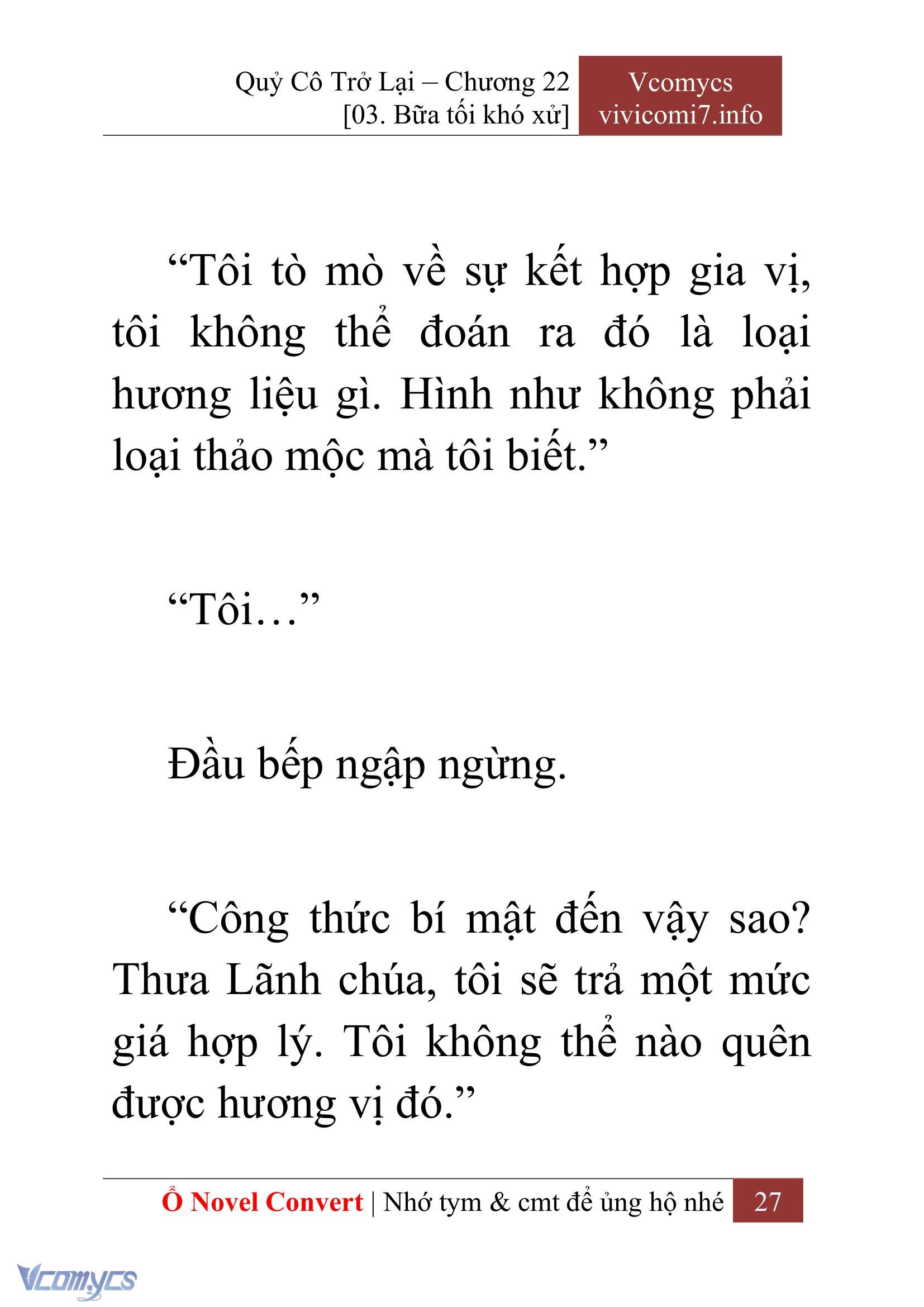 [Novel] Quý Cô Trở Lại Chap 22 - Next Chap 23
