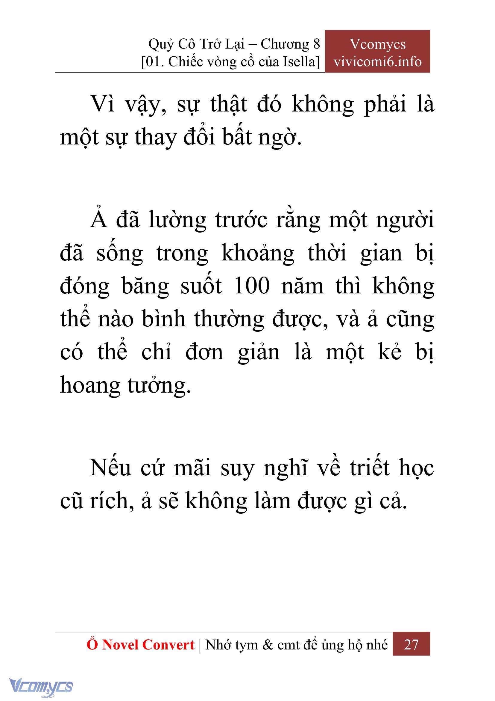 [Novel] Quý Cô Trở Lại Chap 8 - Trang 2