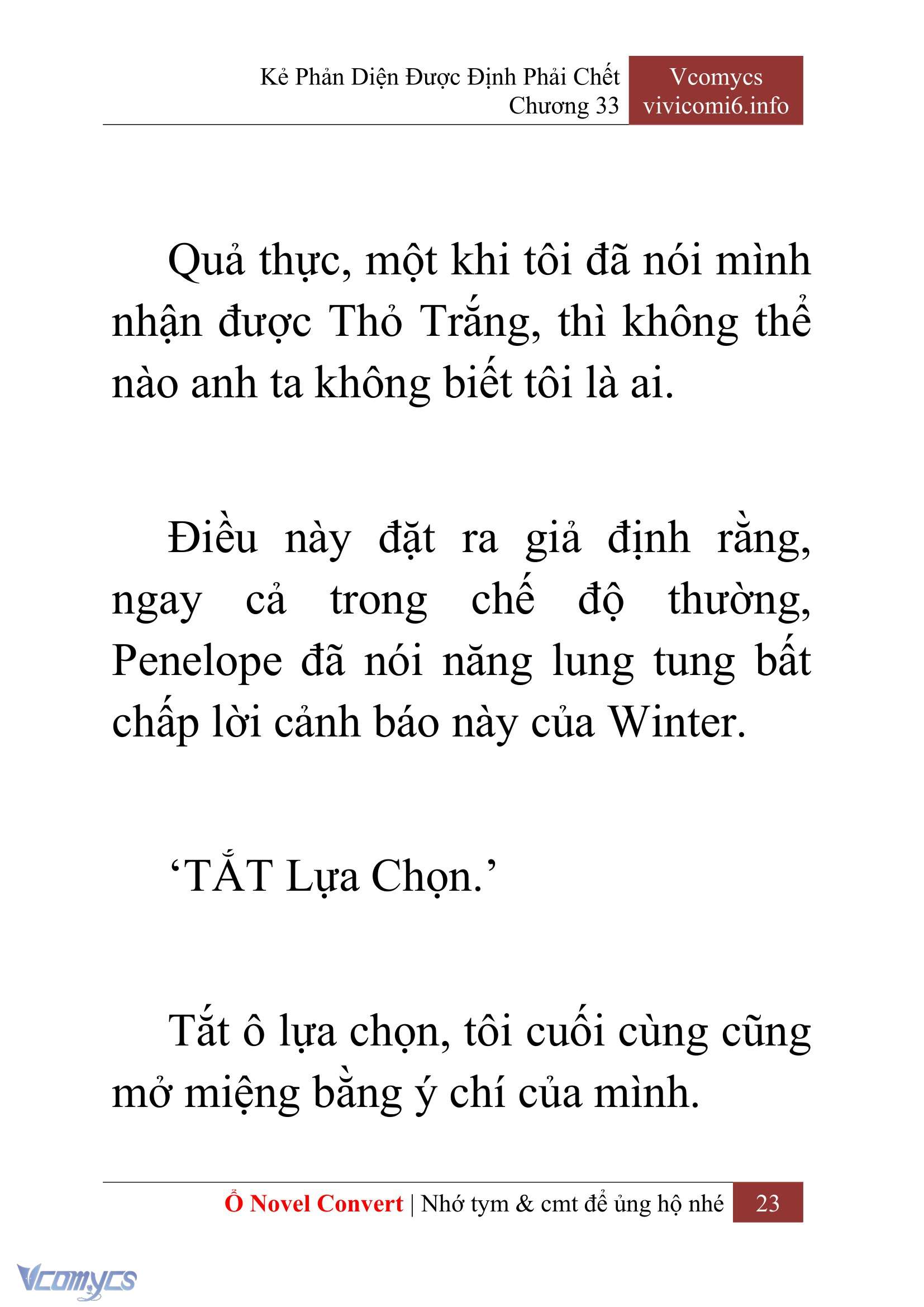 [Novel] Kẻ Phản Diện Được Định Phải Chết Chap 33 - Next 