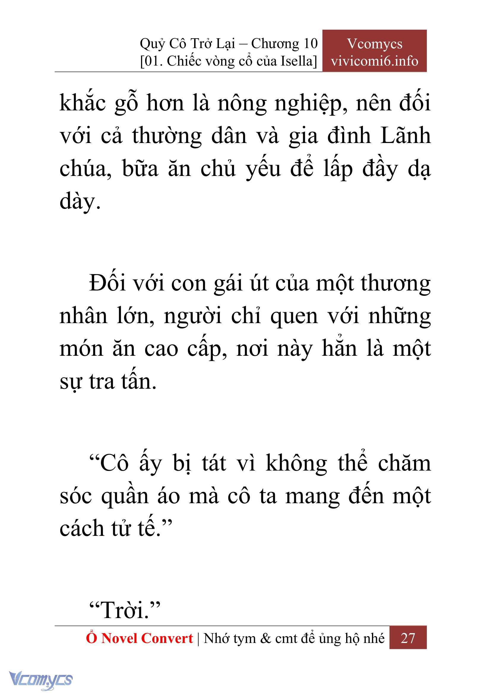 [Novel] Quý Cô Trở Lại Chap 10 - Trang 2