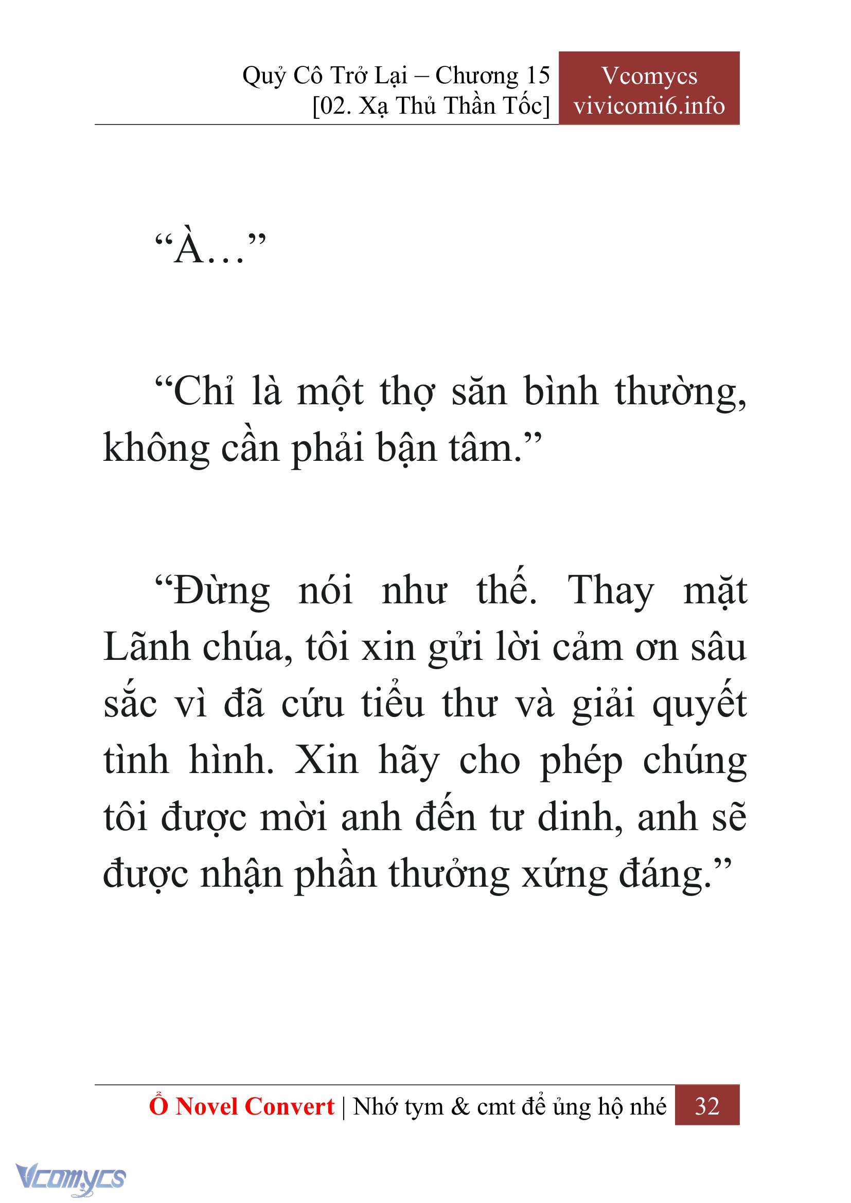 [Novel] Quý Cô Trở Lại Chap 15 - Trang 2