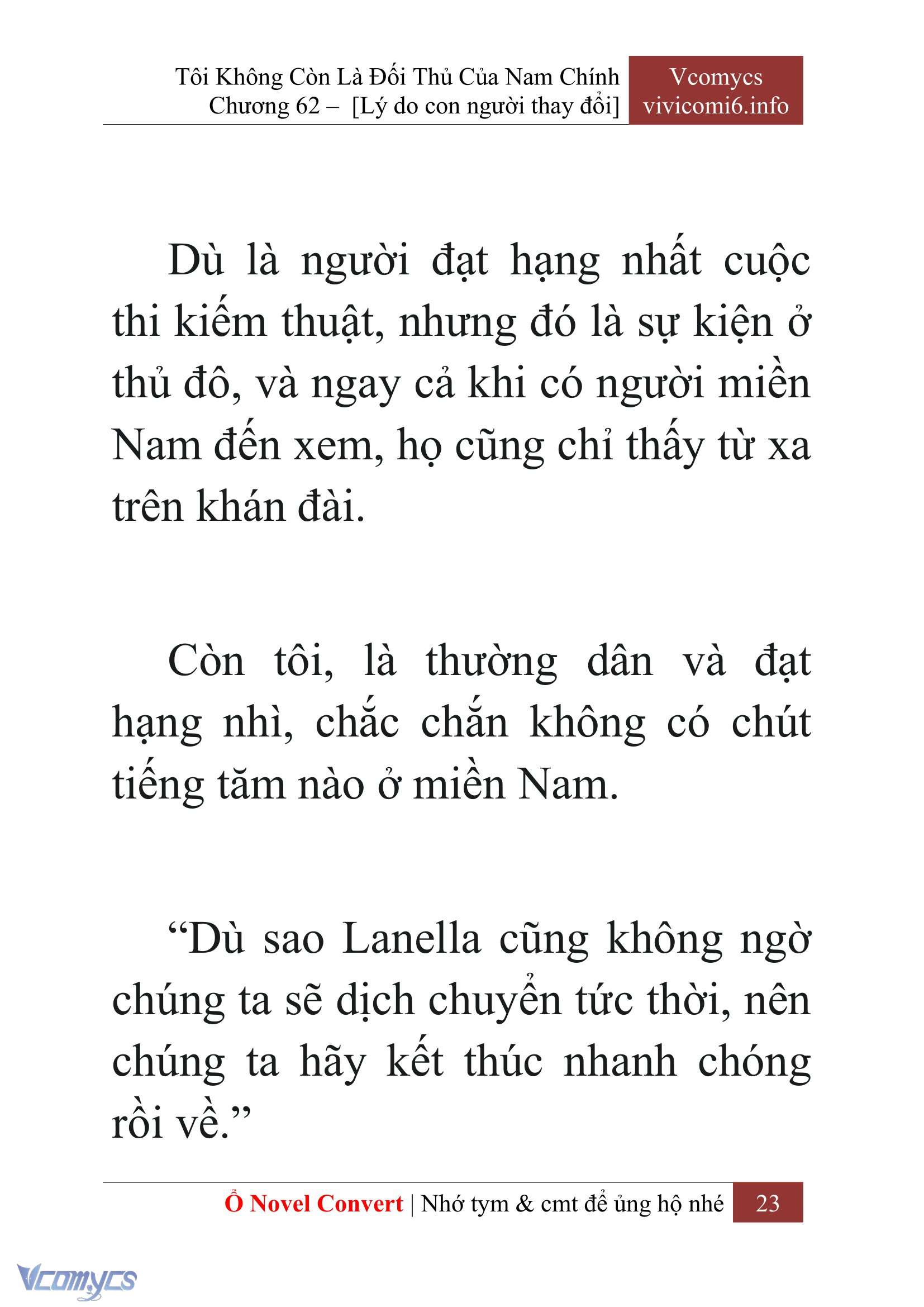 [Novel] Tôi Không Còn Là Đối Thủ Của Nam Chính Chap 62 - Next Chap 63