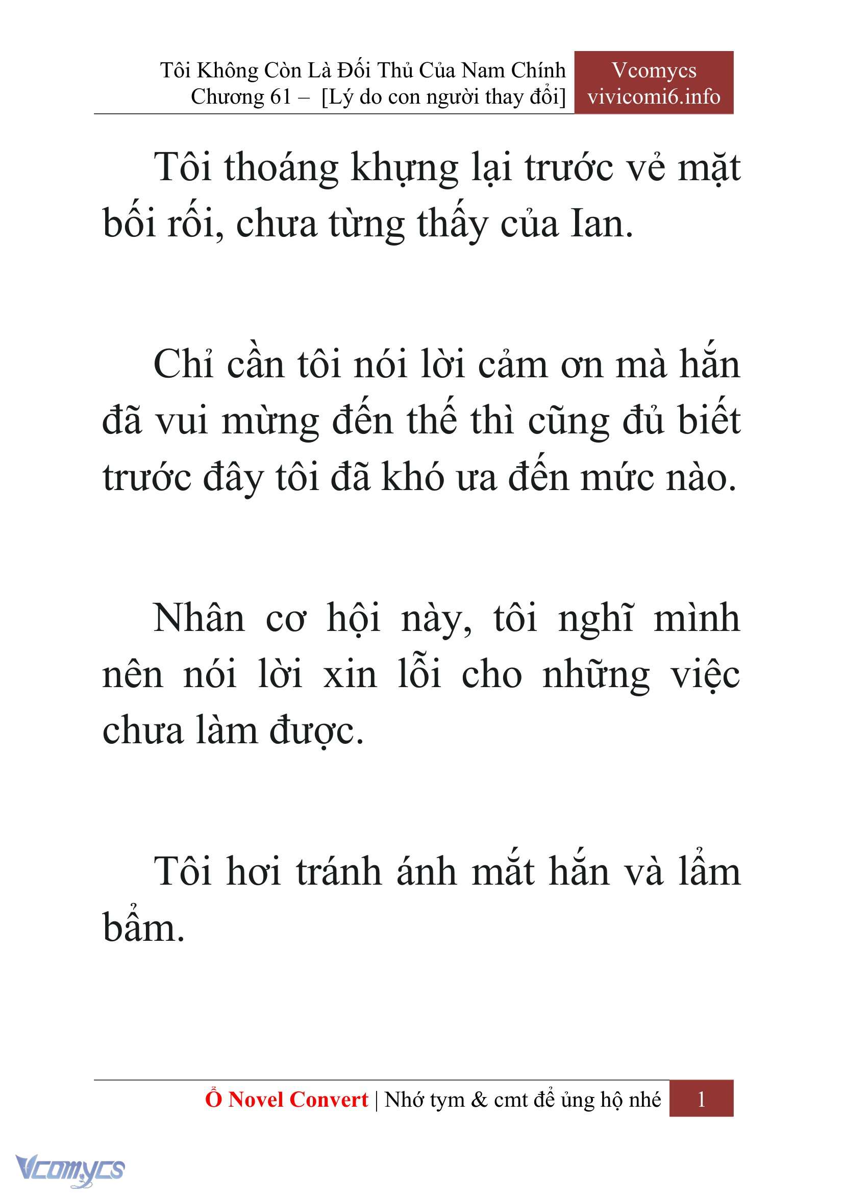 [Novel] Tôi Không Còn Là Đối Thủ Của Nam Chính Chap 61 - Next Chap 62