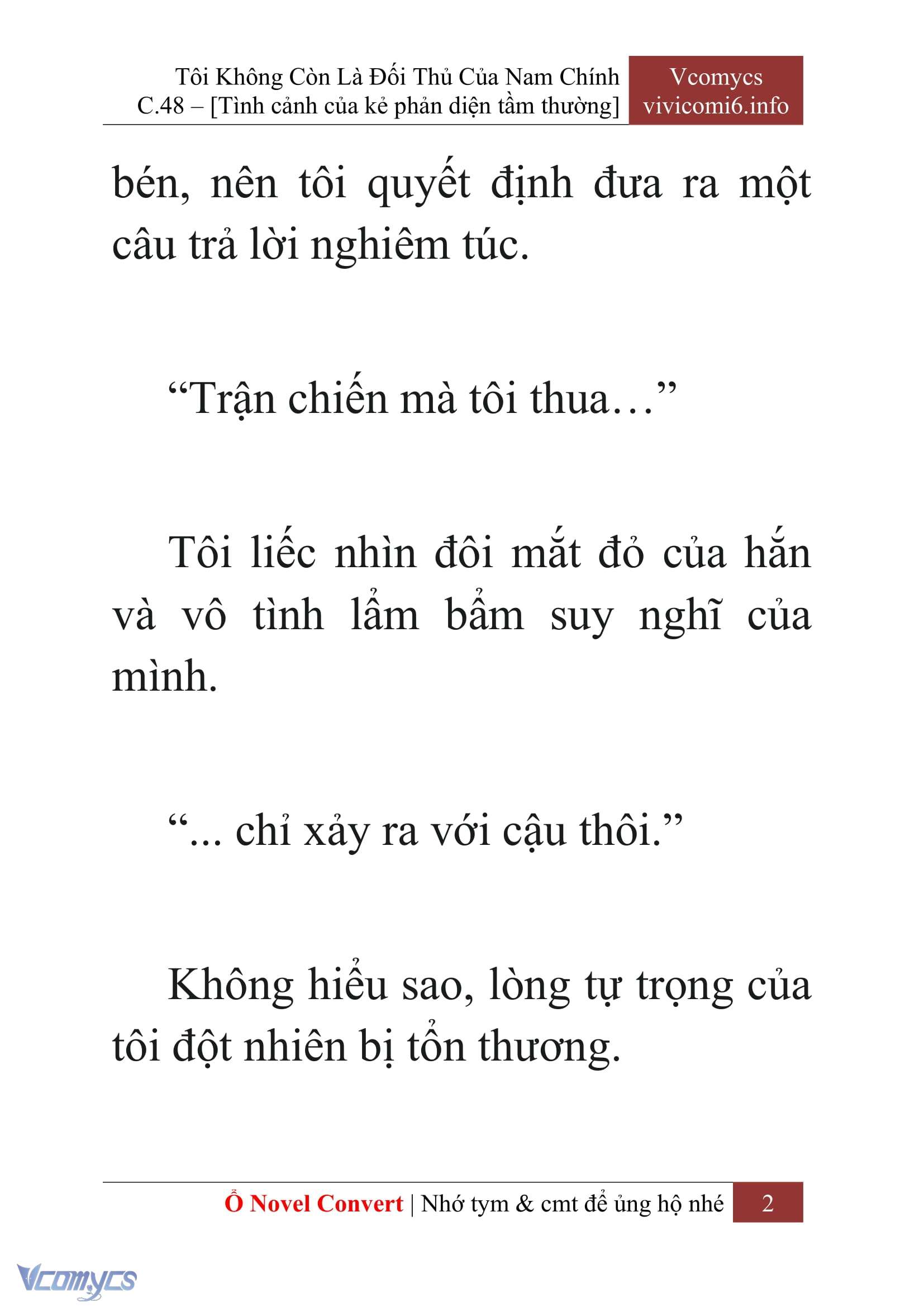 [Novel] Tôi Không Còn Là Đối Thủ Của Nam Chính Chap 48 - Trang 2