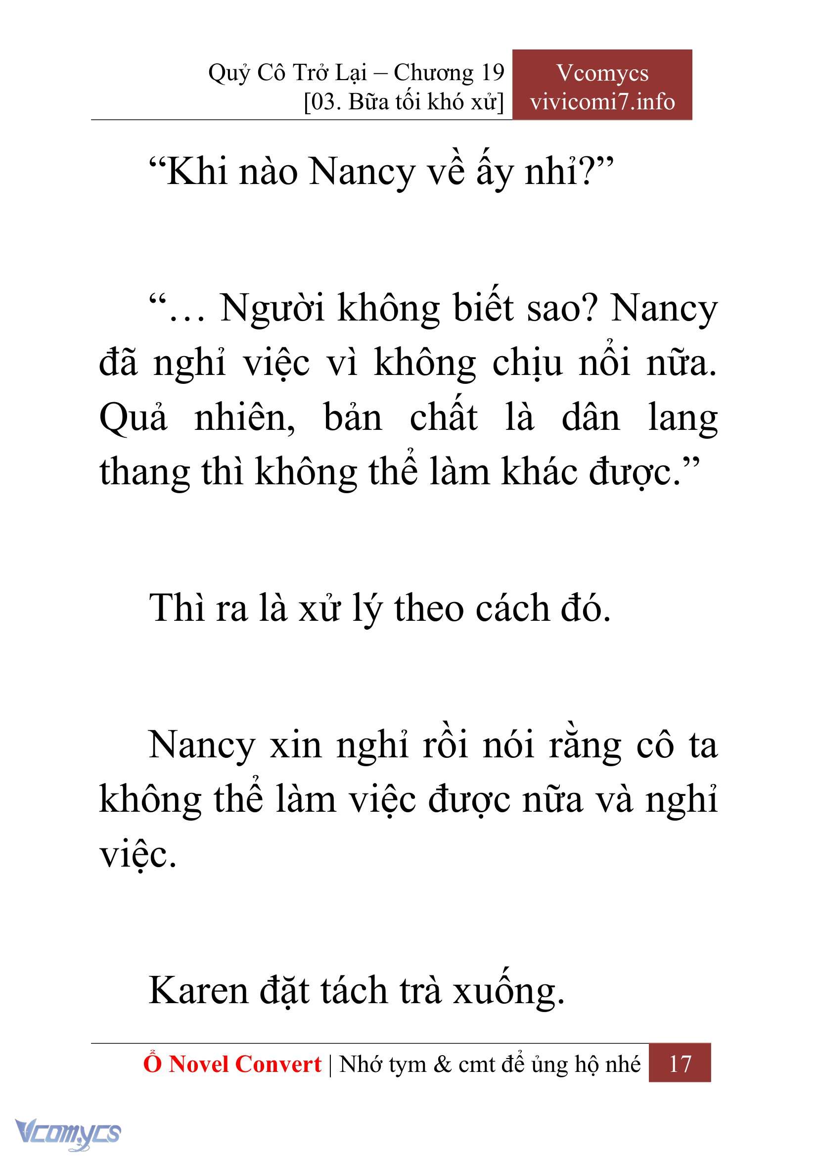 [Novel] Quý Cô Trở Lại Chap 19 - Next Chap 20