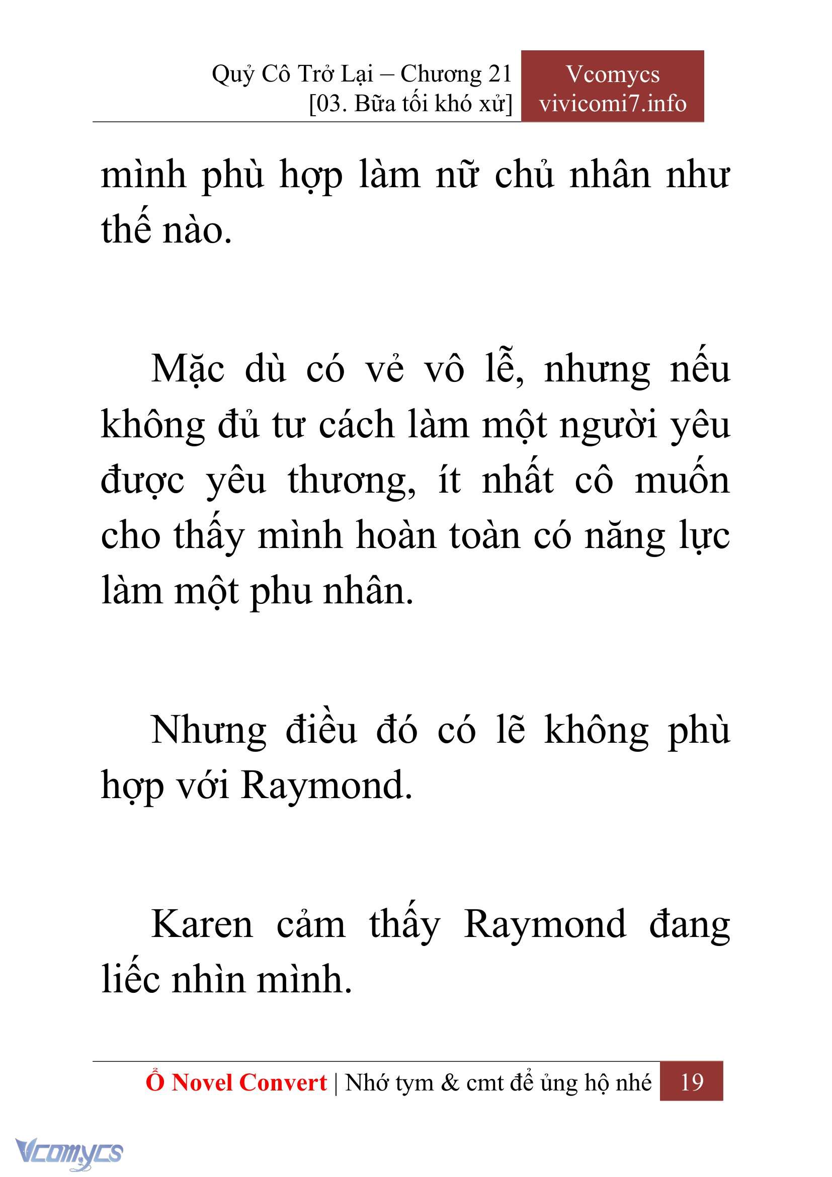 [Novel] Quý Cô Trở Lại Chap 21 - Next Chap 22