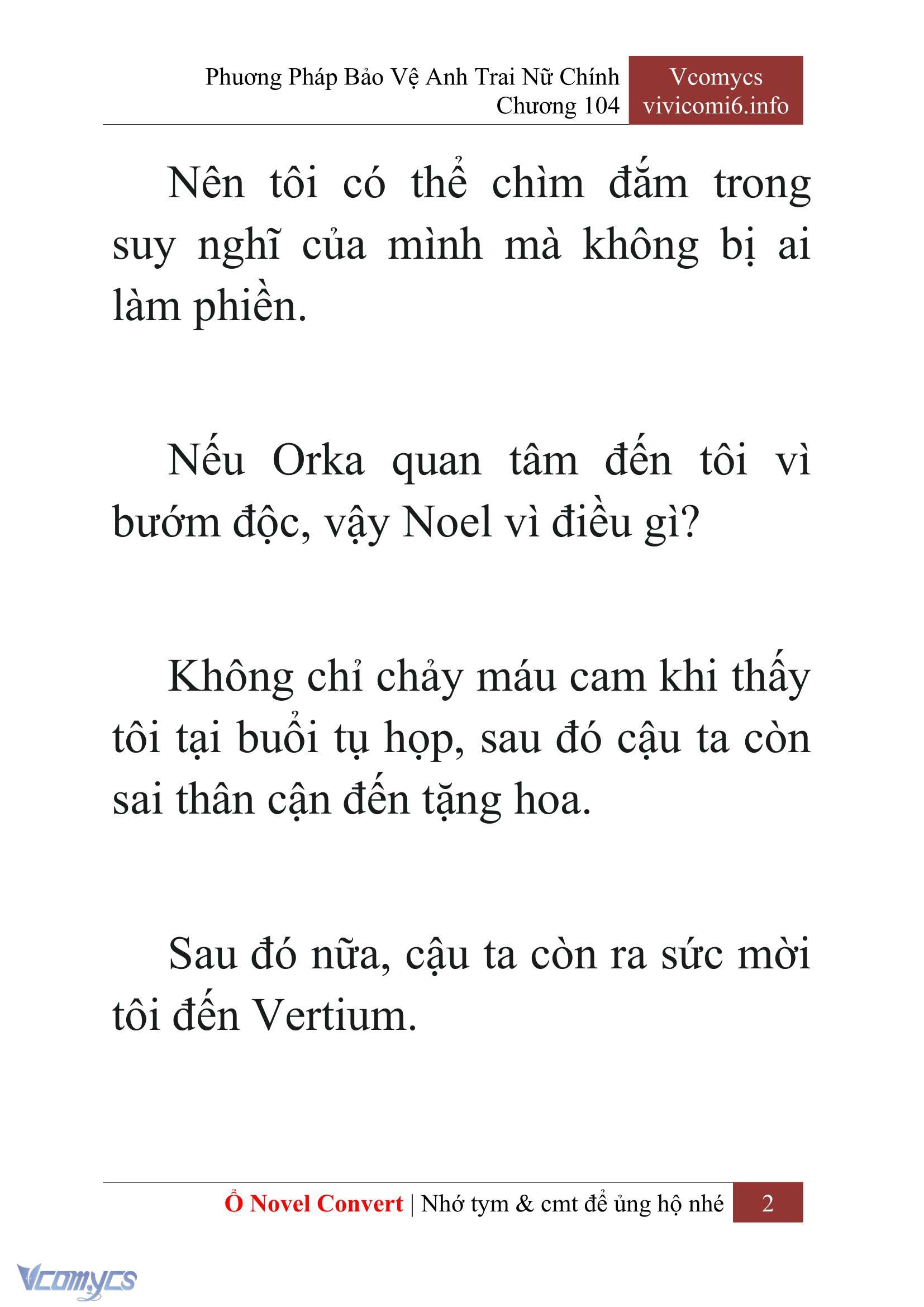 [Novel] Phương Pháp Bảo Vệ Anh Trai Nữ Chính Chap 104 - Trang 2