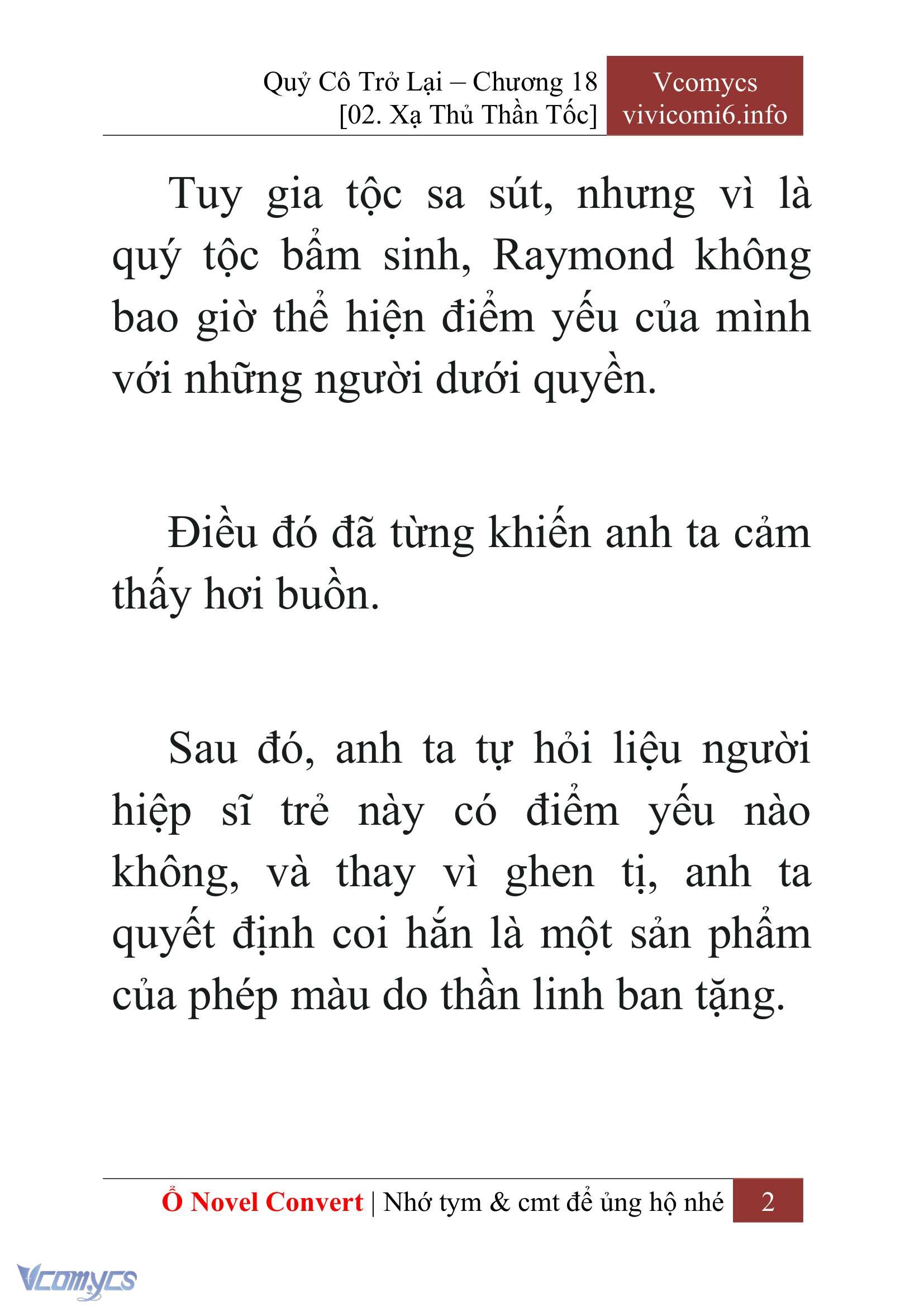 [Novel] Quý Cô Trở Lại Chap 18 - Trang 2